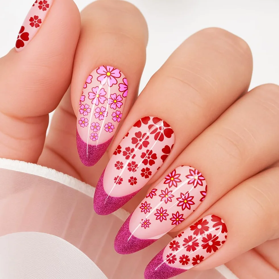 PH PandaHall 3 piastre per stamping unghie con gradienti classici, croce cuore, stella, fiore, nail art, geometria, fai da te, stencil per stamping, stencil per donne, manicure, forniture per saloni