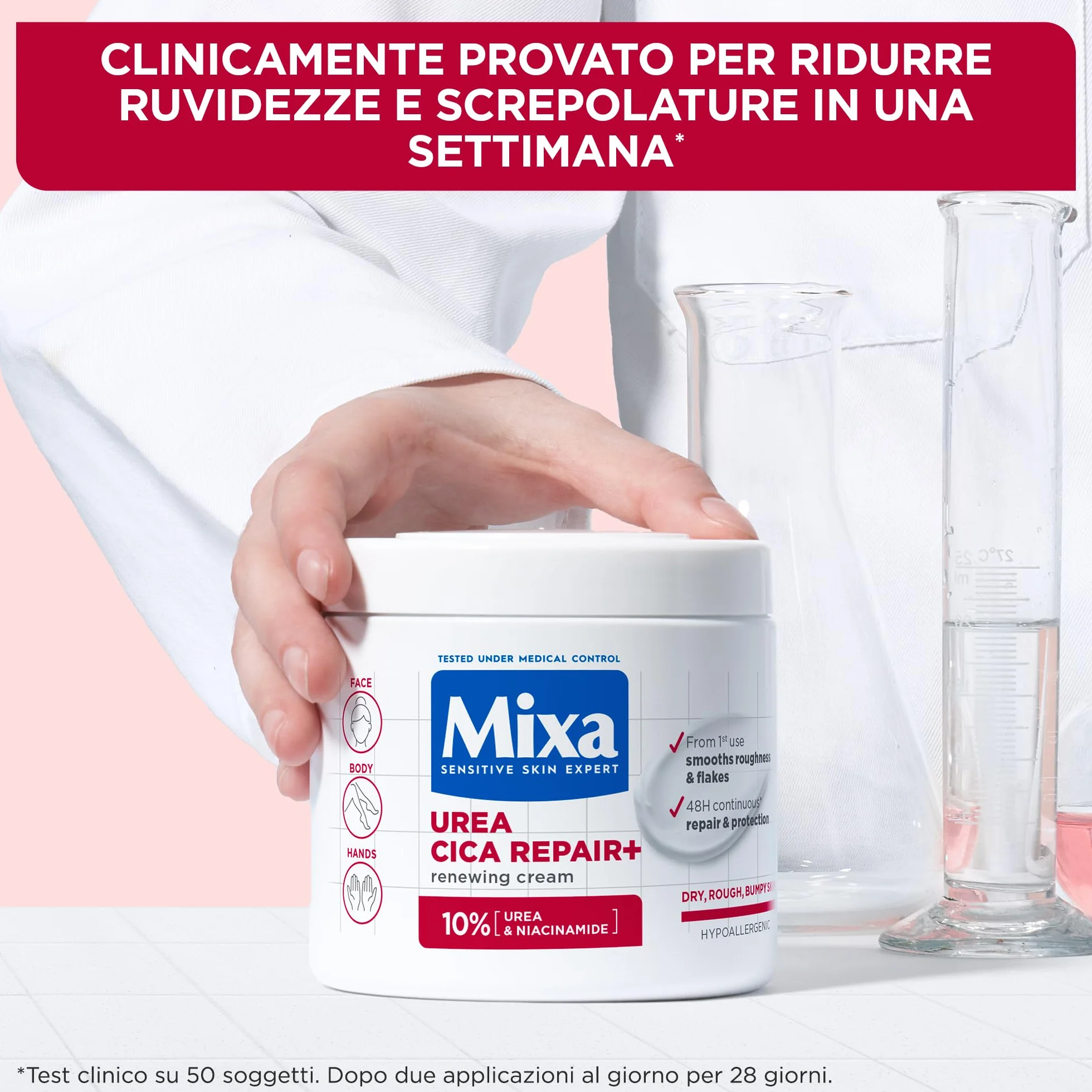 Mixa Crema Corpo Rigenerante 10% Urea Amino Acid 400 ml Pelle Secca Ruvida