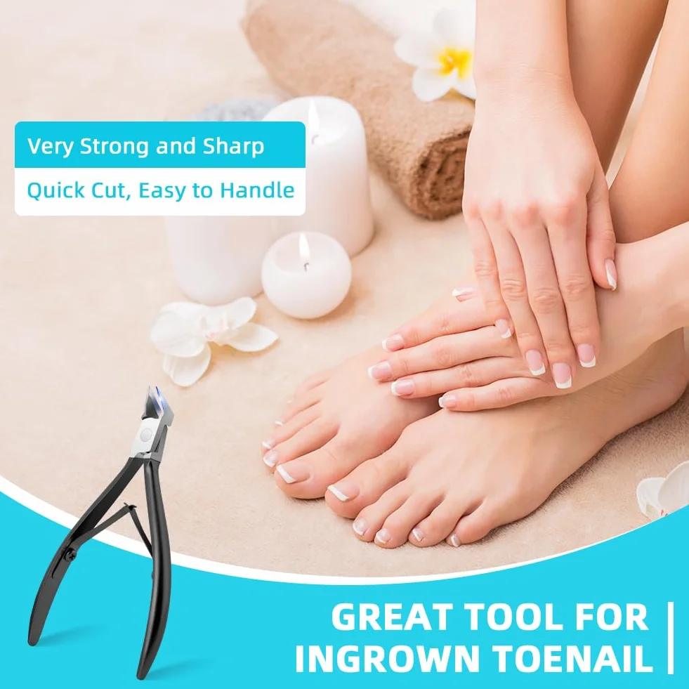 AOOWU Tagliaunghie Inox Professionale, Tronchesino Unghie Piedi Lama Dritta, Tagliaunghie Piedi di Precisione, Tronchese Unghie, per Uper Unghie Spesse e Dure Pedicure e Manicure Strumenti