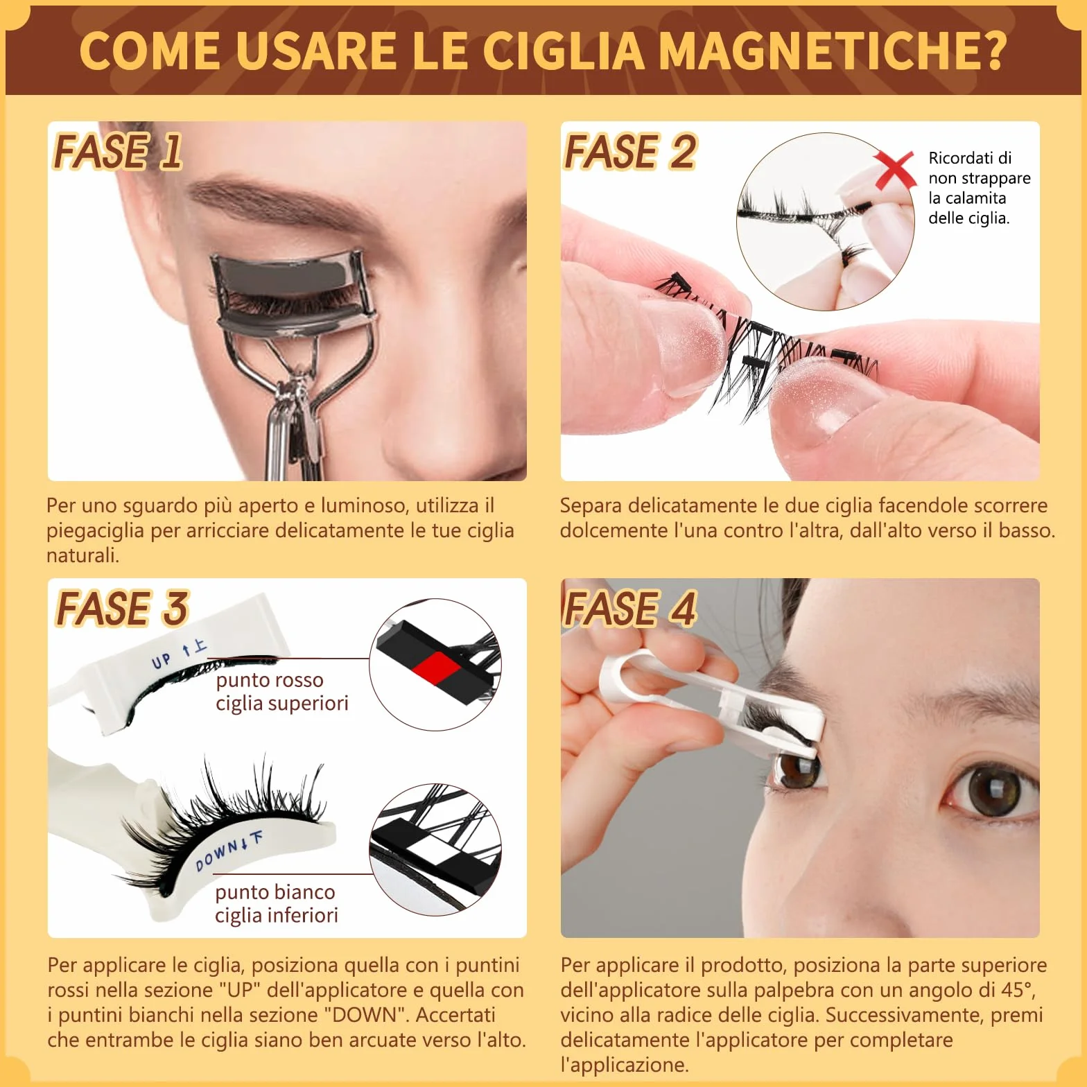 QUEWEL Ciglia Magnetiche Naturali Riutilizzabili con Applicatore, Facile da Indossare e Rimuovere (Style B 07)