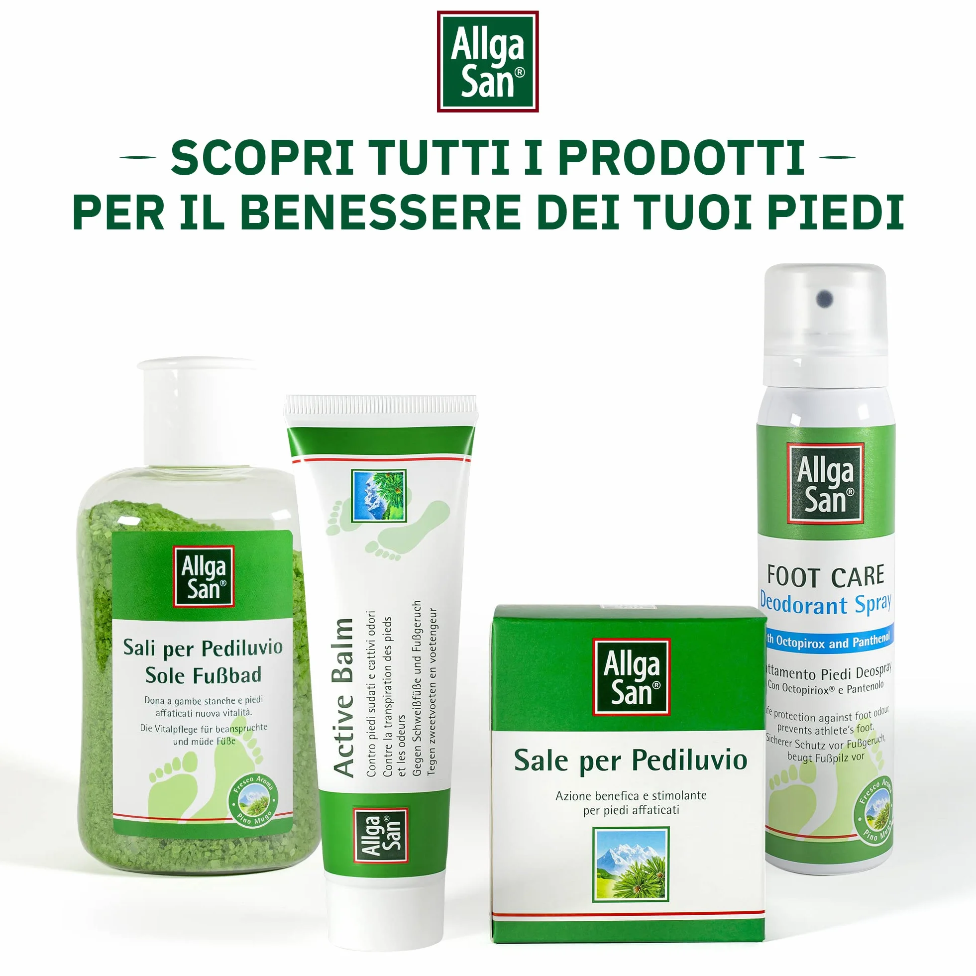 Allga San Activ Balm Crema Piedi Antiodore 50 ml Deodorante Piedi Antiodore Balsamo Uso Quotidiano