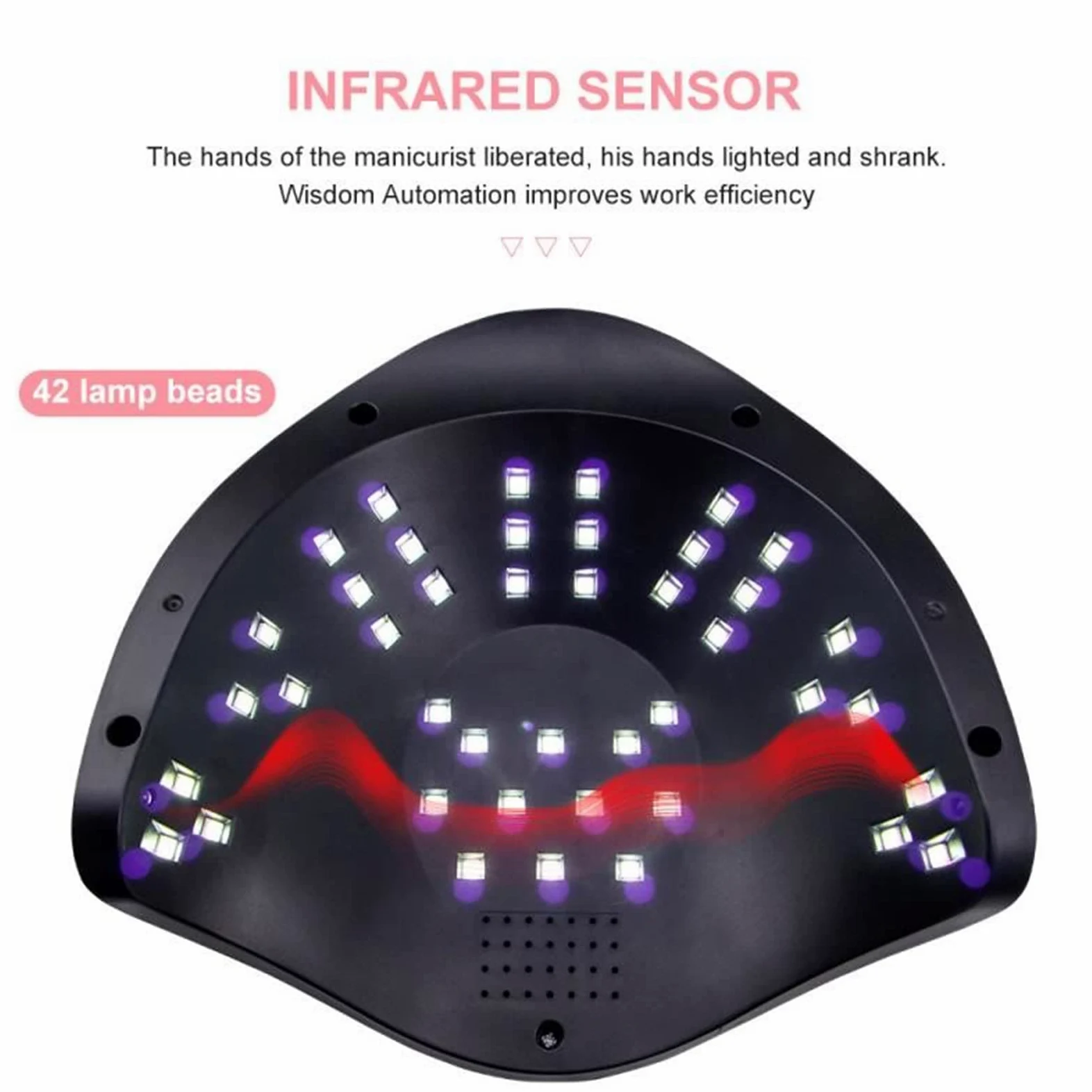 ZYC Lampada UV a LED Asciugatura Rapida 120W Lampada per Unghie Aggiornamento a Quattro tempistiche Lampada per asciugatrice per Unghie a Quattro tempistiche Lampada per Manicure Professionale