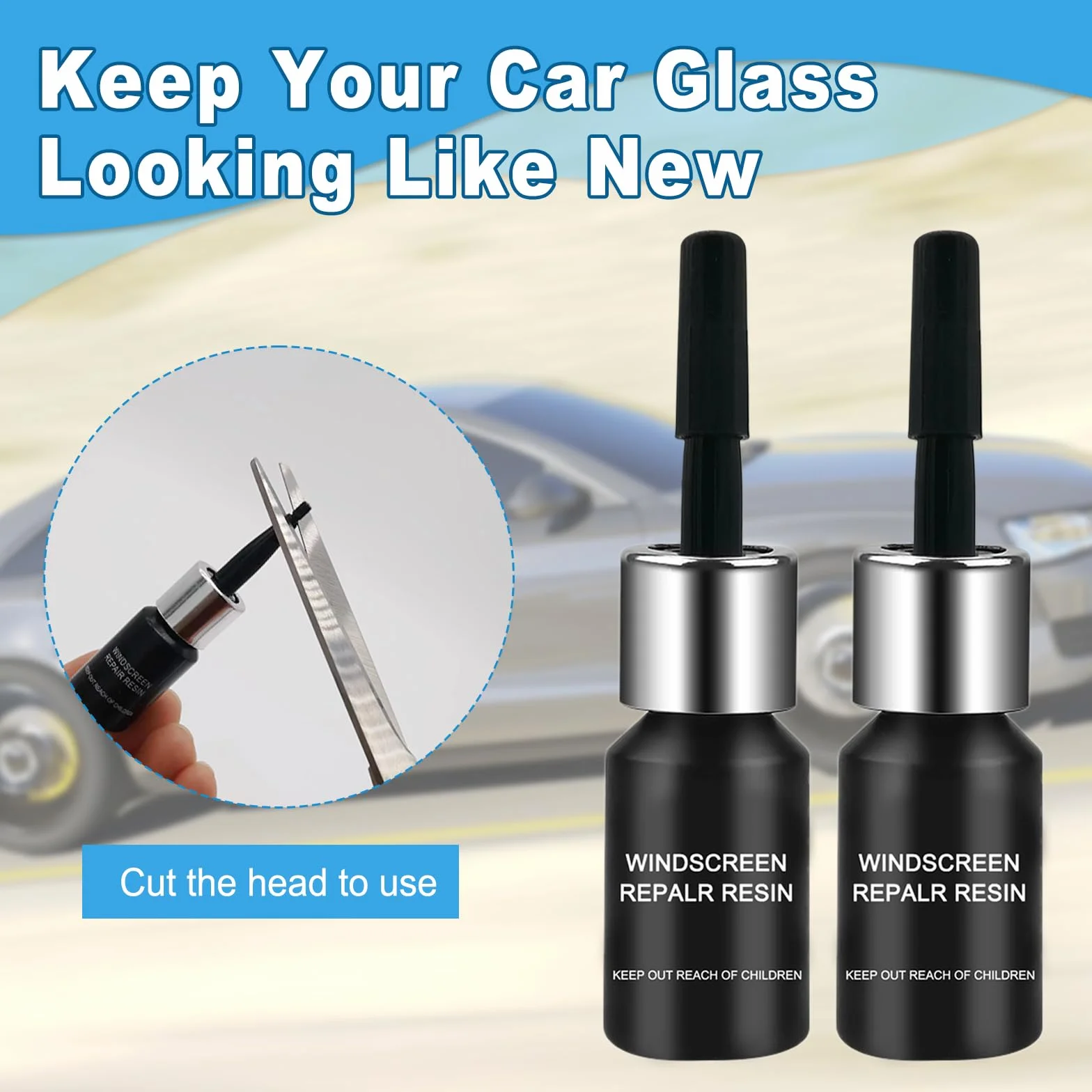 Kit Riparazione Parabrezza Auto, Liquido per Riparazione Vetri Auto, Colla per Riparazione Vetri Auto