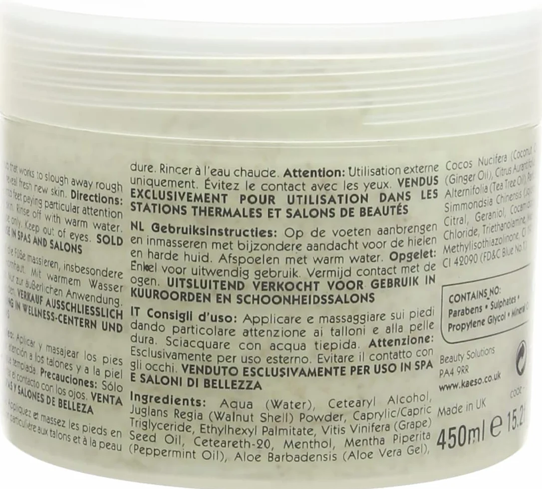 Kaeso Lime and Ginger Tingle Foot Scrub 450 ml