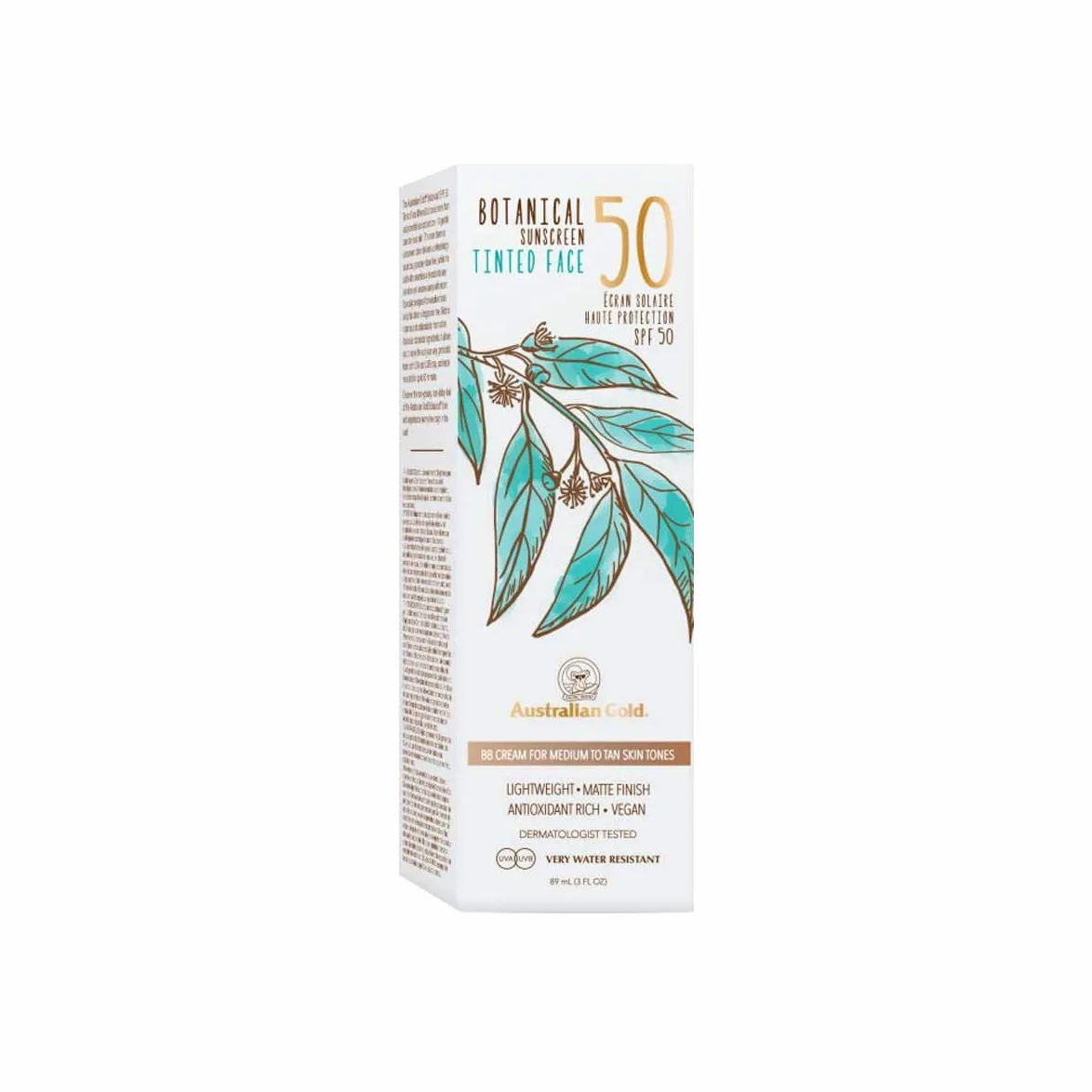 Australian Gold - Crema viso tinta botanica SPF 50 - Medium/Tan Black 89 ml (confezione da 1)