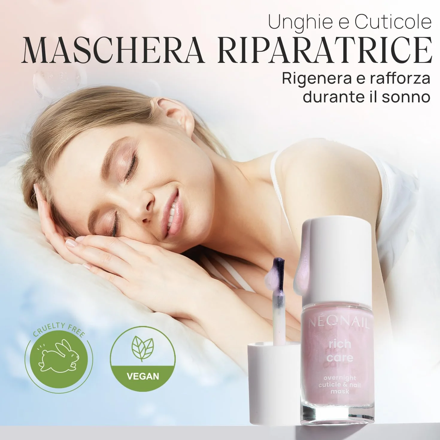 NÉONAIL Maschera Curativa da Notte per Unghie - Rich Care Overnight Cuticle & Nail Mask - Rinforzante per Unghie & Idratante per Cuticole - 7,2 ml