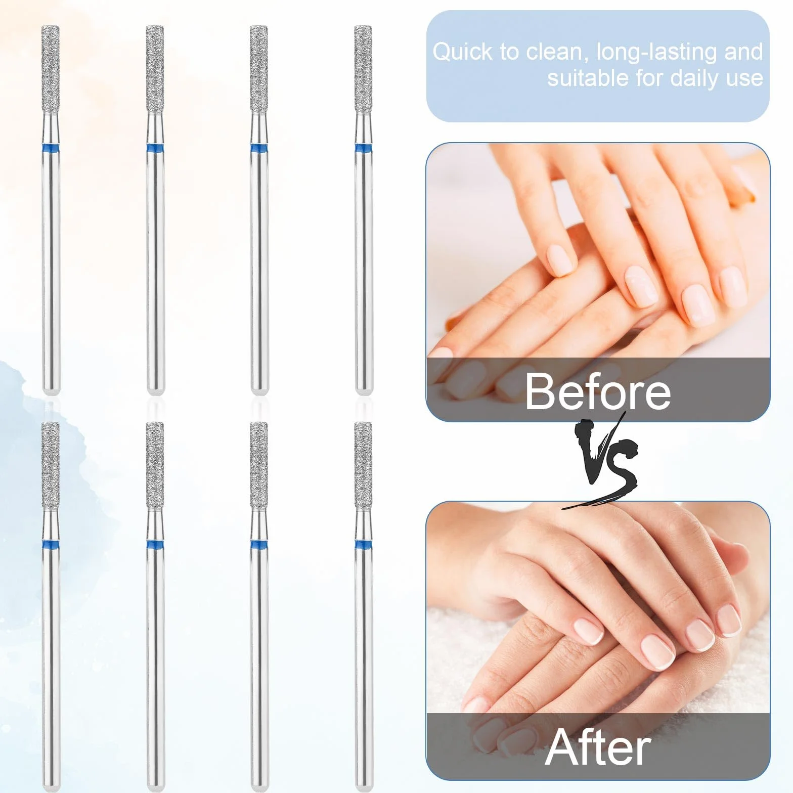Punte Fresa Unghie 2,1mm Barile per Trapano Pulizia Cuticole Rimozione Strumento Salone