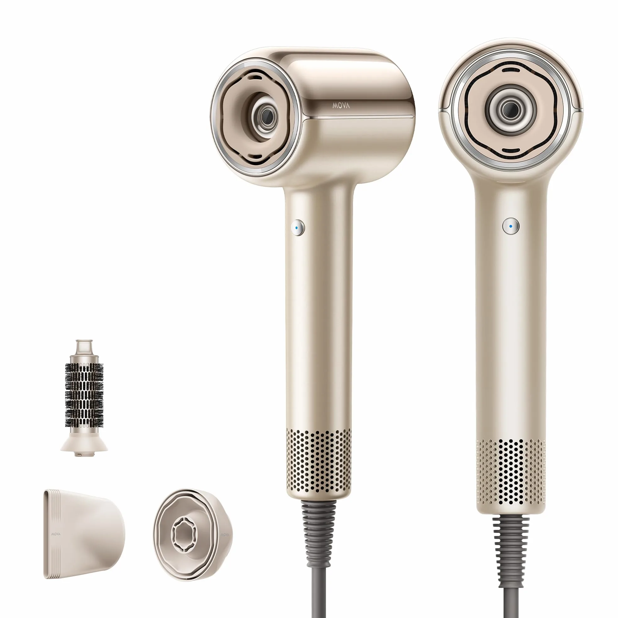 MOVA Shine 20 Asciugacapelli, regolazione automatica delle modalità, Oro | phon capelli motore ad alta velocità, protezione dei capelli al plasma, monitoraggio NTC 1000/s, più modalità di asciugatura