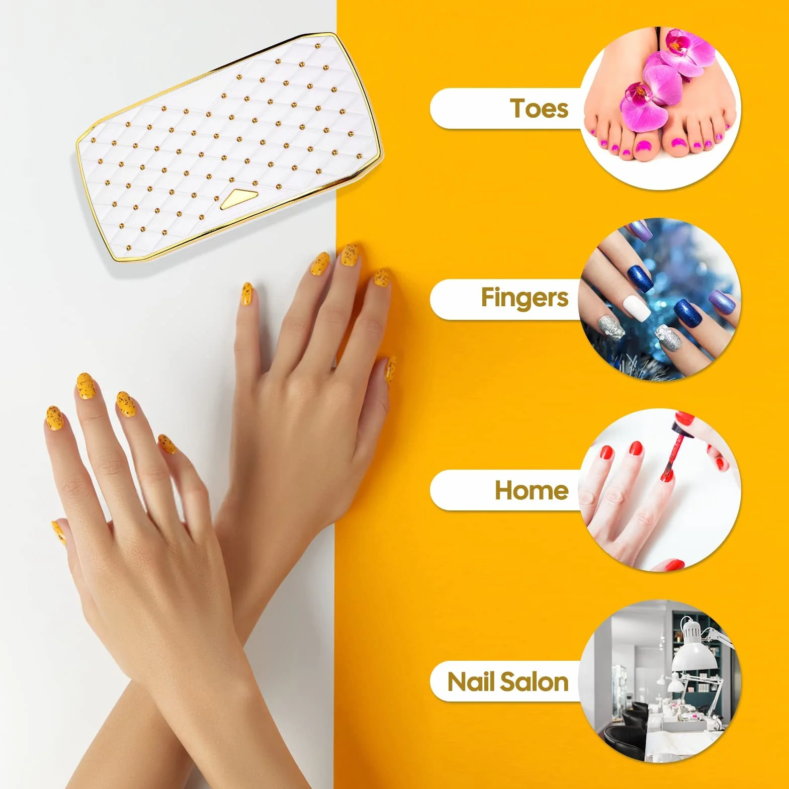 zalati Lampada per unghie da 36 W, luce UV LED, pieghevole, portatile, lampada per unghie in gel, asciugatura rapida, nail art