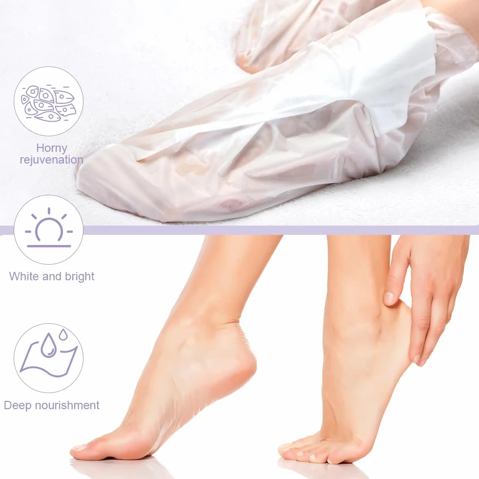 ACWOO Maschera Piedi Esfoliante, 4 paia Maschera Peeling Piedi， Maschera per Piedi Efficace Cura dei Piedi i Scrub Piedi, Maschera Esfoliante Rimozione calli e Pelle Morta piedi