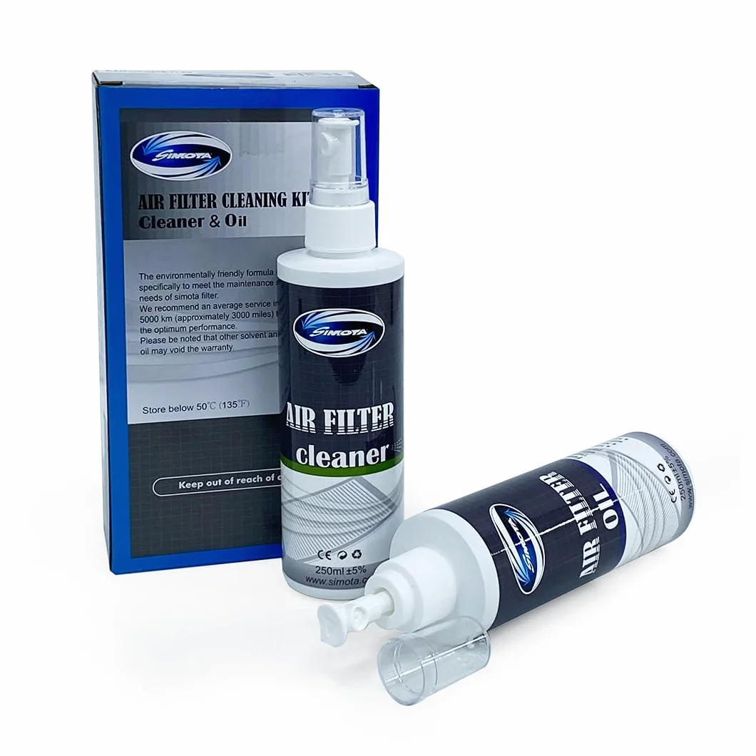 Kit detergente e olio per filtro dell'aria 250 ml cura auto
