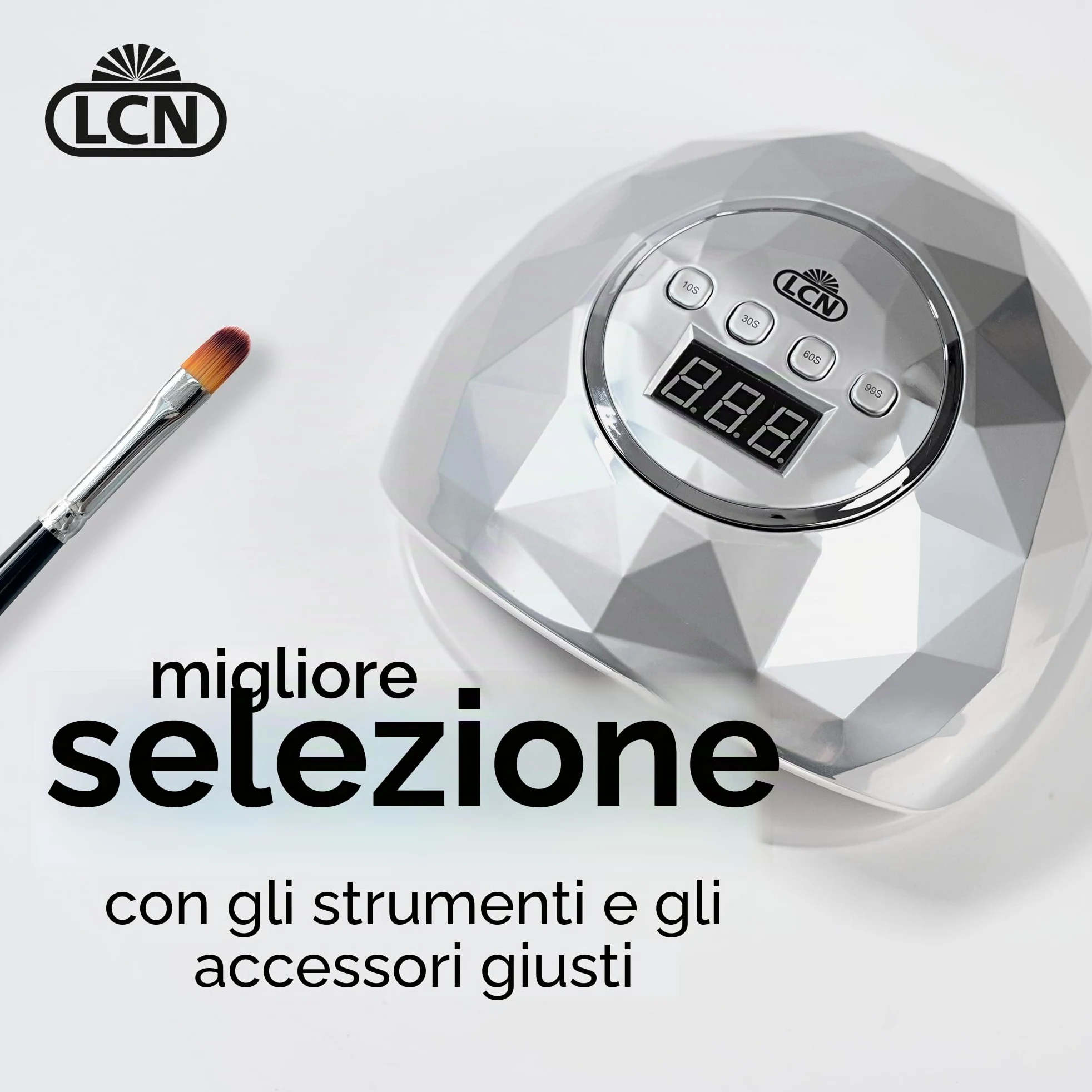 LCN Set di base in gel UV, set per nail art per principianti per unghie in gel, pacchetto completo per unghie perfette, con lampada LED UV, vegano, privo di acidi e HEMA