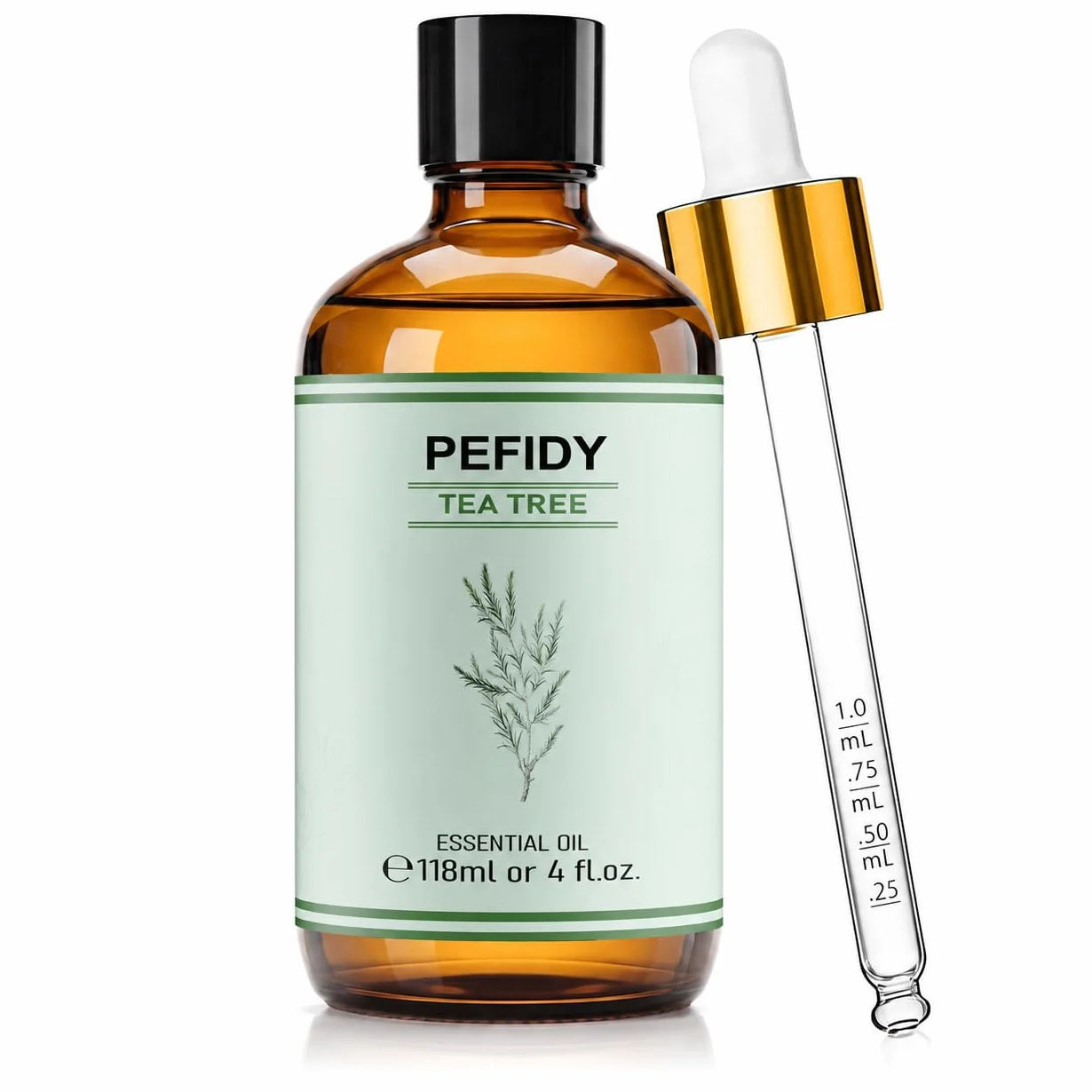 Olio Essenziale di Tea Tree 118ml, Olio di Melaleuca Alternifolia Distillato a Vapore, con Contagocce, per Diffusore, Shampoo, Unghie, Routine Pelle e Pulizia Casa