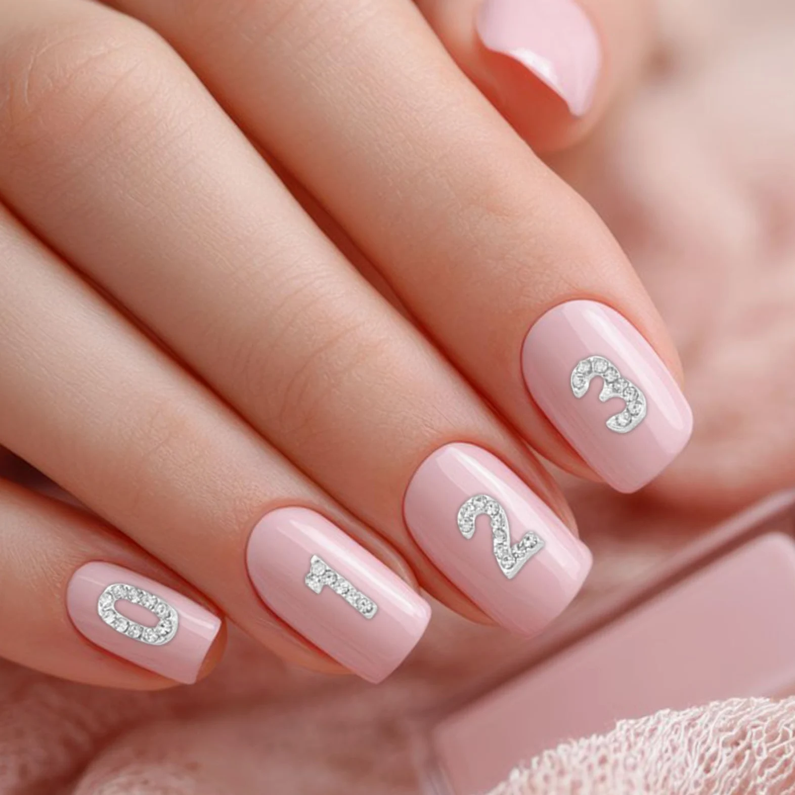 Healvian 100pezzi Ciondoli Numerici per Unghie Strass di Decorazioni per Nail Art Accessori in Retro Piatto Gioielli Numeri per Manicure