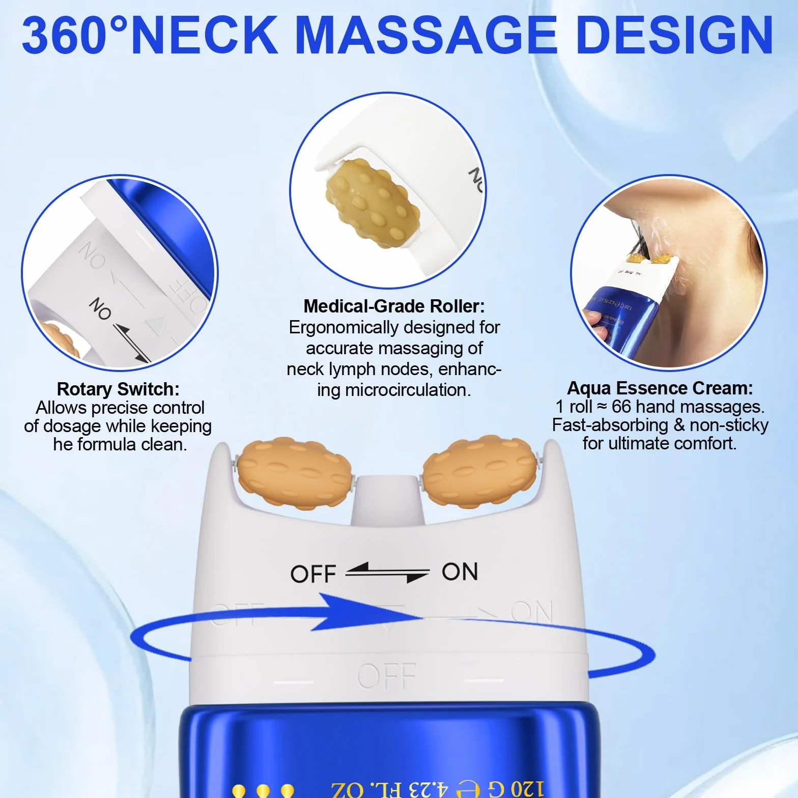 Ah-8 Crema Rassodante per il collo, Anti-doppio mento, Ah-8 Firming Neck Cream, Neck Firming Roller Cream, Crema collo e Decollete effetto lifting, Anti rughe per donne e uomini, 120g (1PC)