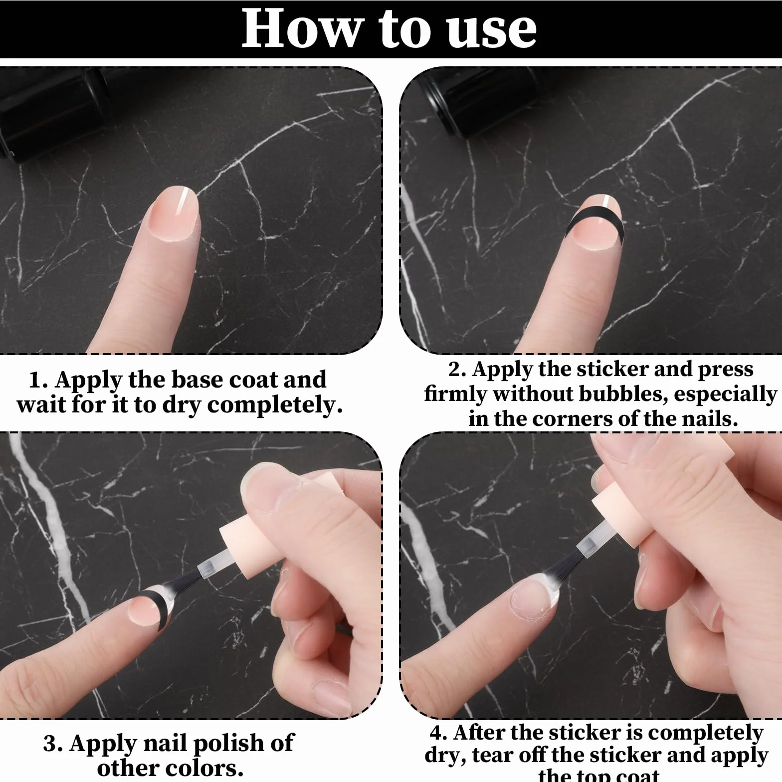36 fogli per manicure francese, stencil per unghie autoadesive, timbri per unghie, guide francesi, per manicure, decorazione fai da te, 12 modelli