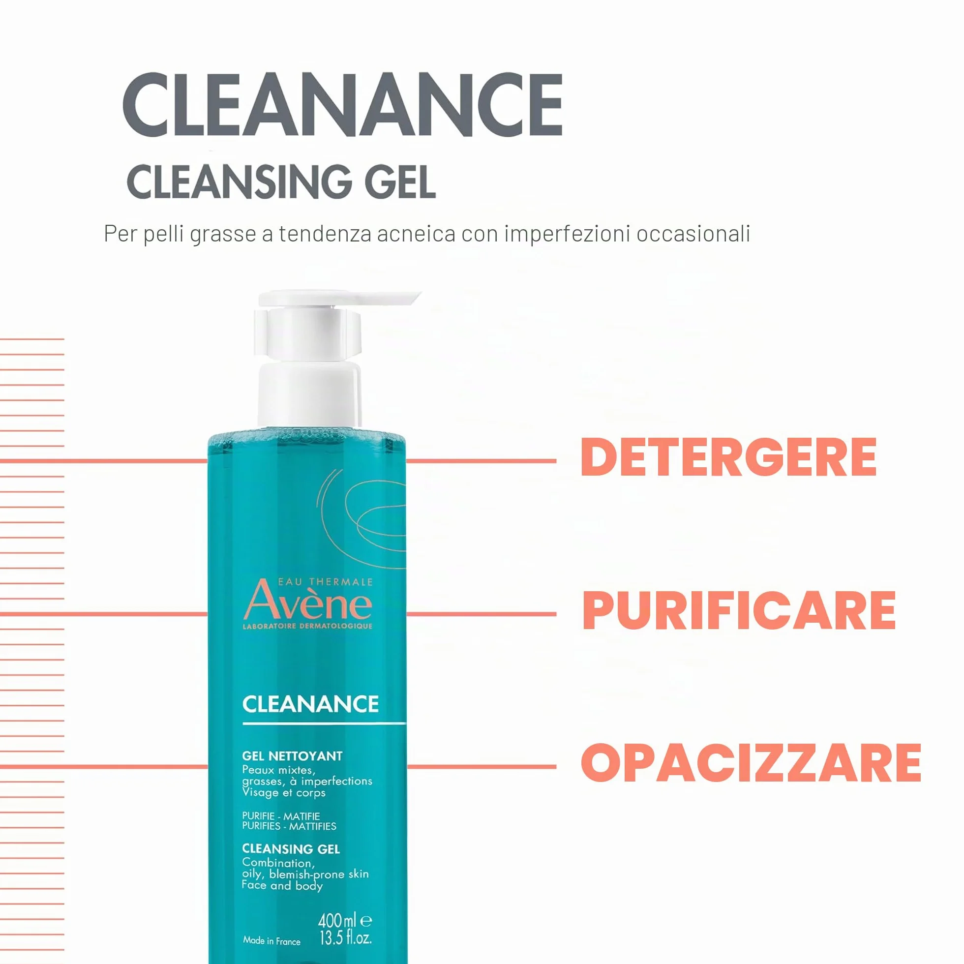 Avene - Avene Cleanance Gel Detergente Viso per Acne 400ml - 980138729