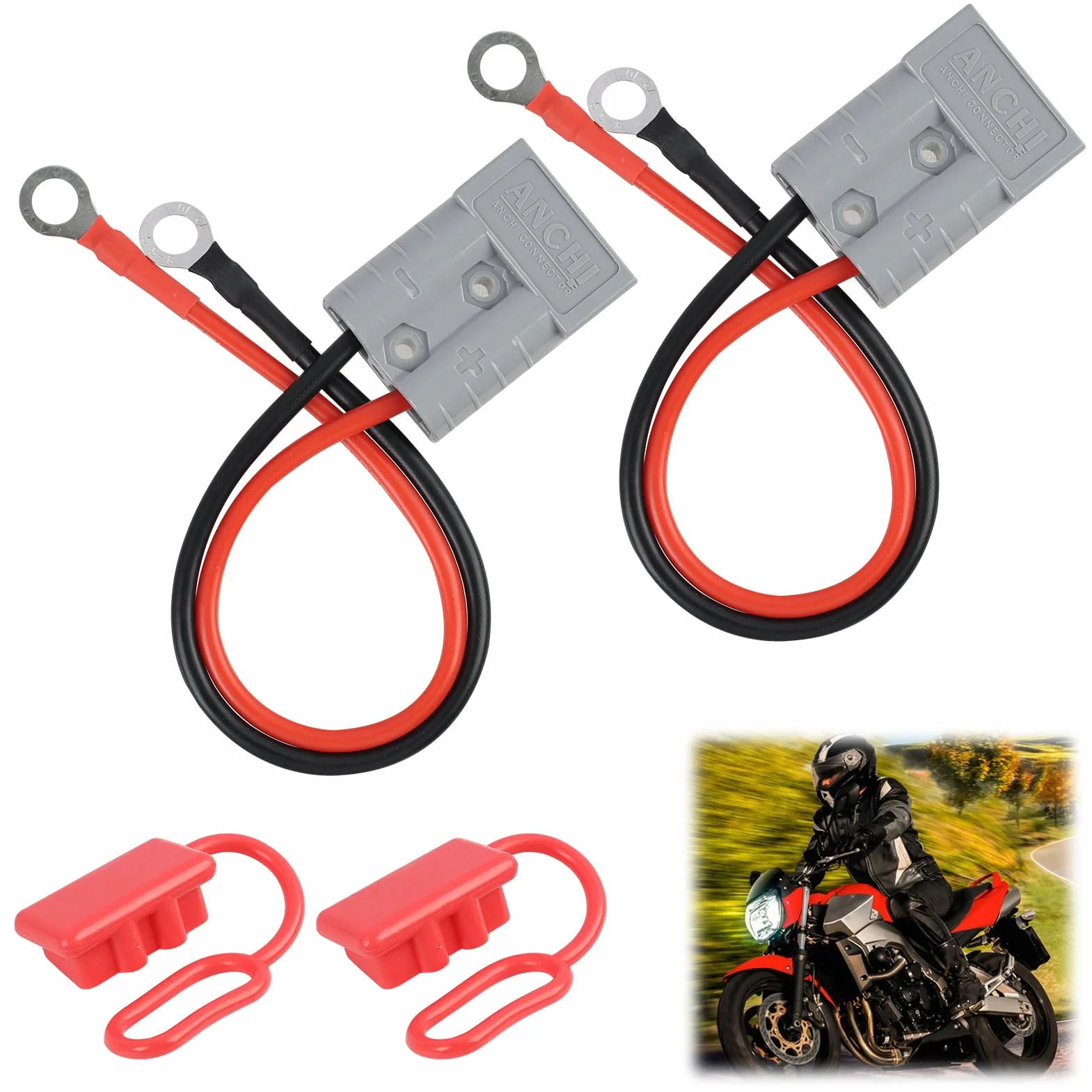 Anderson 2 connettori 50A 600V 10 AWG 30 cm connettore batteria spina cavo caricabatterie