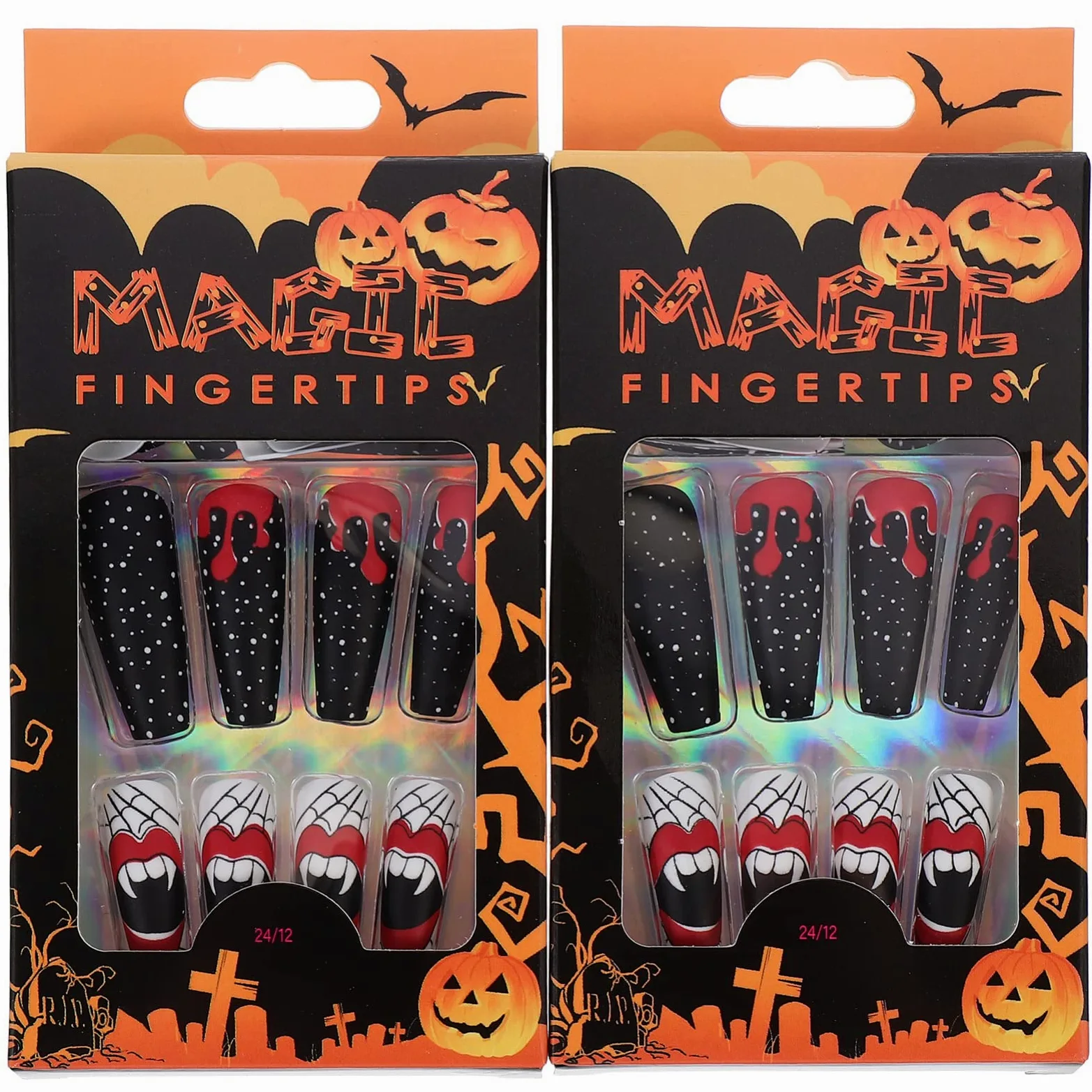 LALAFINA 240 Pz unghie finte fake nails decorazioni unghie decorazioni per unghie nail art manicure unghie decorazioni decorazione unghie Halloween plastica