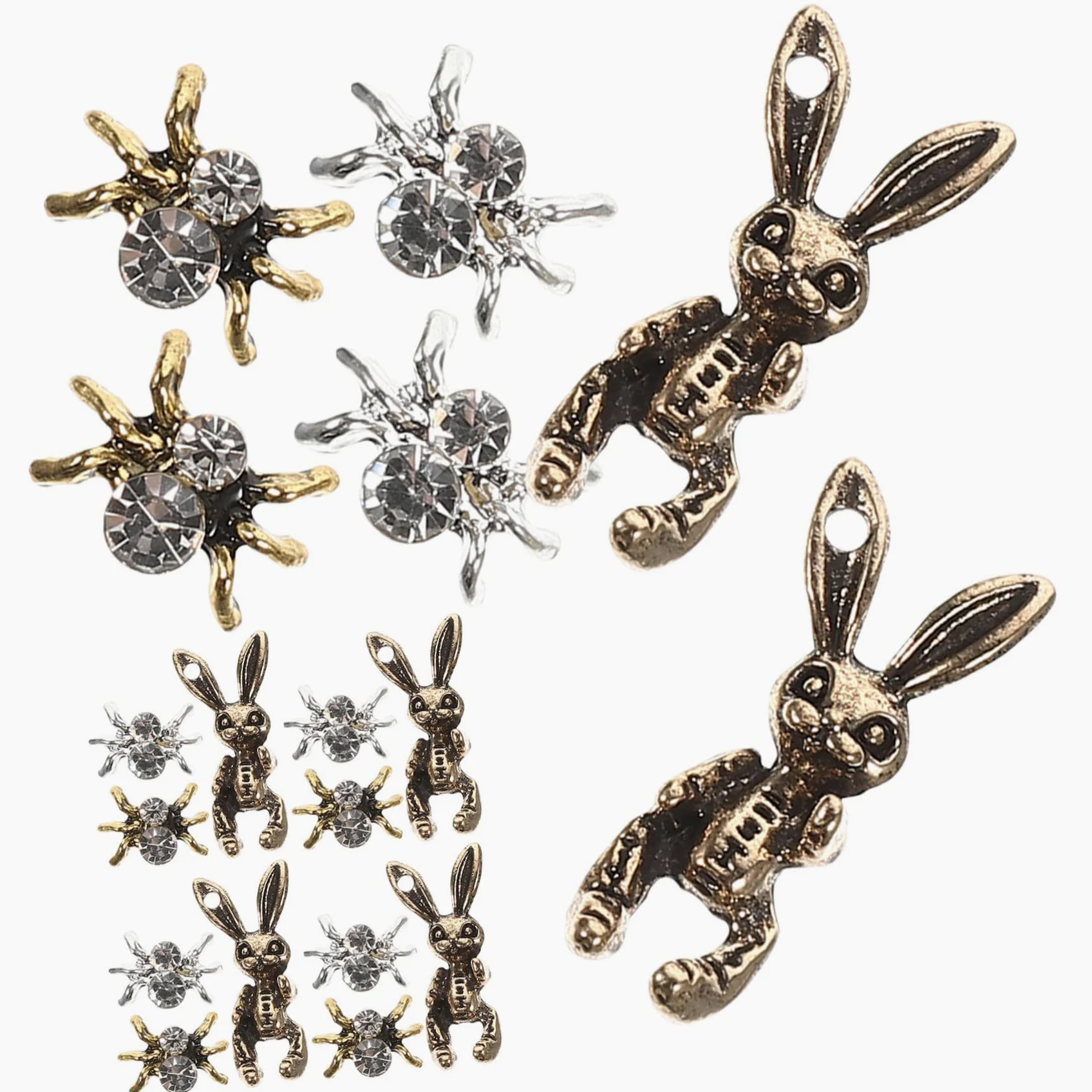 5 Set Gioielli Con Diamanti Per Unghie Fascino Delle Unghie Buio Metallico Decorazioni Unghie Fake Nails Ciondoli Per Unghie Di Ragno Ciondoli Per Unghie 3d Metallo 30 Pezzi*5