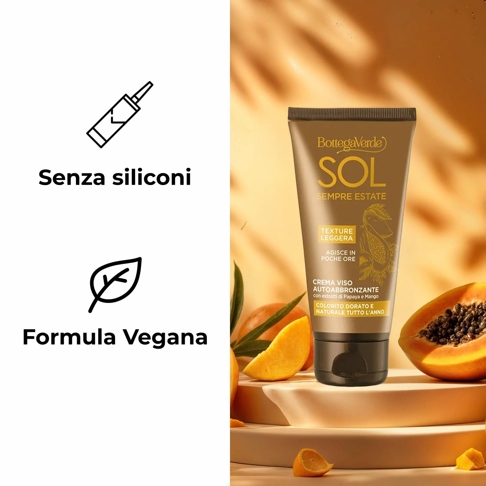 Bottega Verde Crema Autoabbronzante Viso Effetto Naturale 50 ml