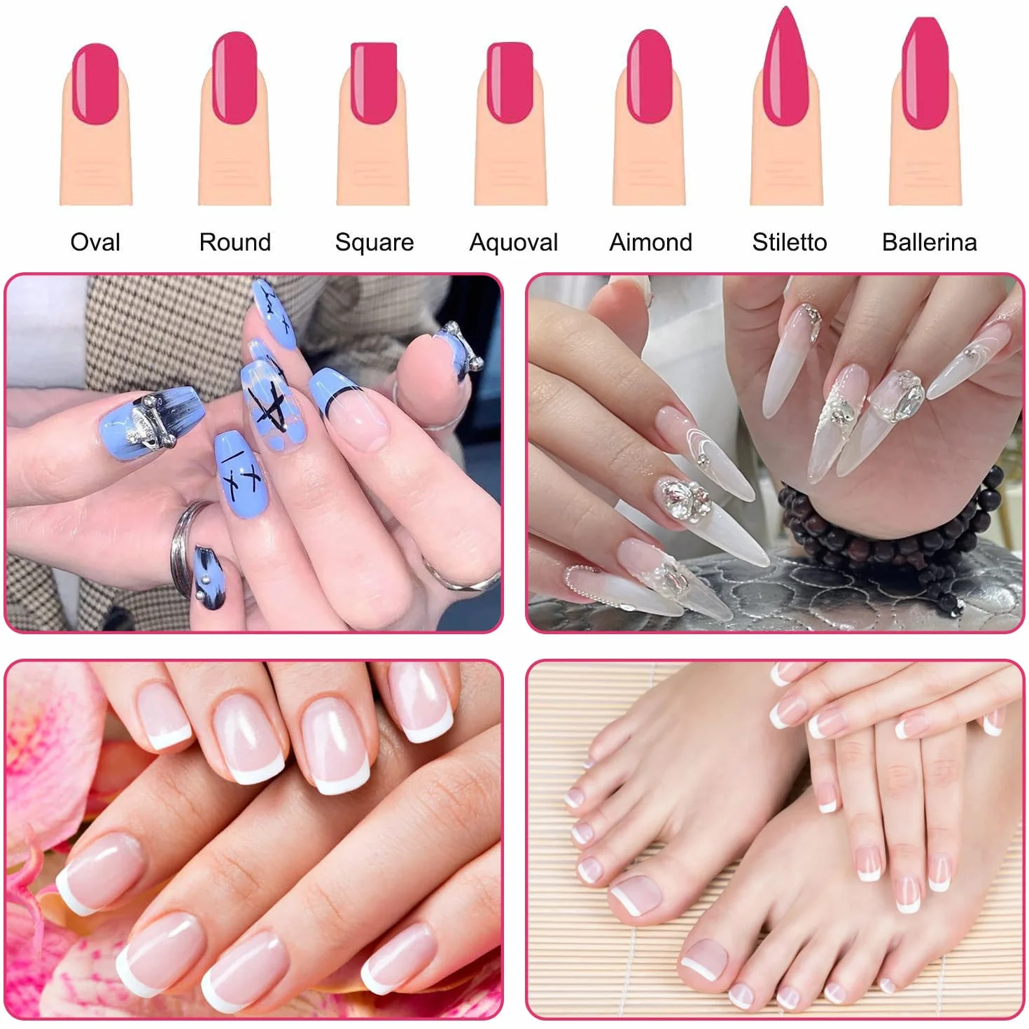 GeekerChip Set 12 Punte Fresa Unghie Carburo Tungsteno Ceramica Diamantate Pennello Trapano Pedicure