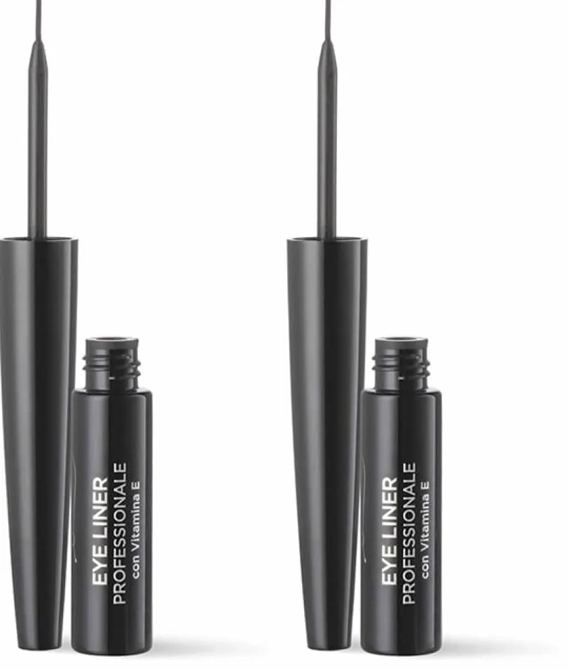 Bottega Verde - Eye liner professionale con pennellino con Vitamina E - Nero (Confezione da 2)