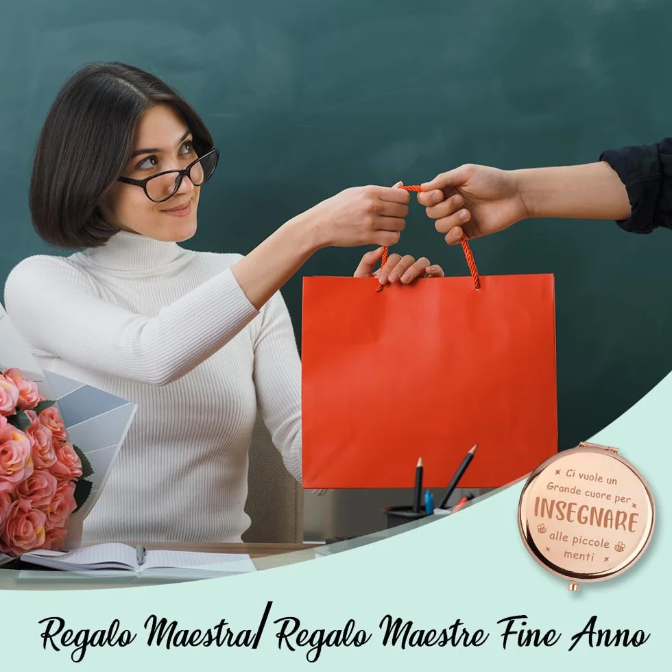 Regalo Maestra Specchio Compatto Idee Regalo Insegnanti Fine Anno