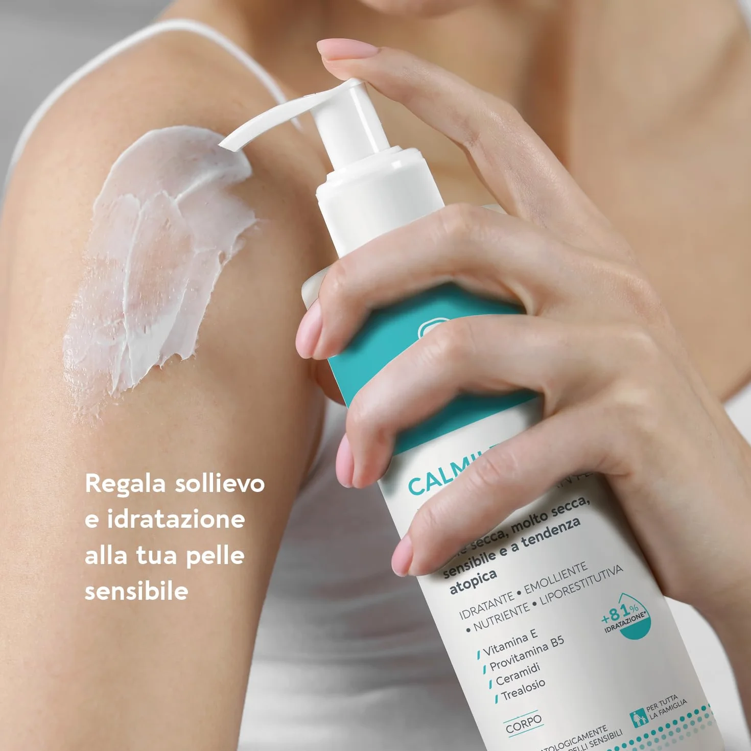 Dermovitamina Calmilene Crema Idratante 500 ml - Crema Corpo con Vitamina E e Ceramidi
