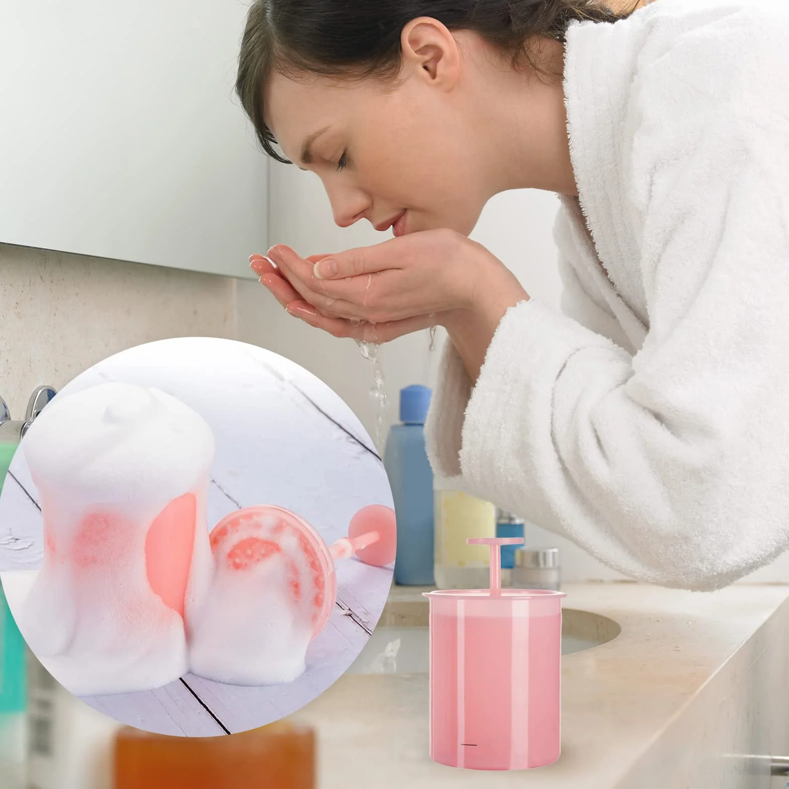 SZXMDKH Schiuma Maker Plastica Bubble Maker Foamer Doccia Portatile Bagno Shampoo Detergente Viso Bubble Foamer Dispositivo di Pulizia del Viso Strumento di Pulizia Della Pelle