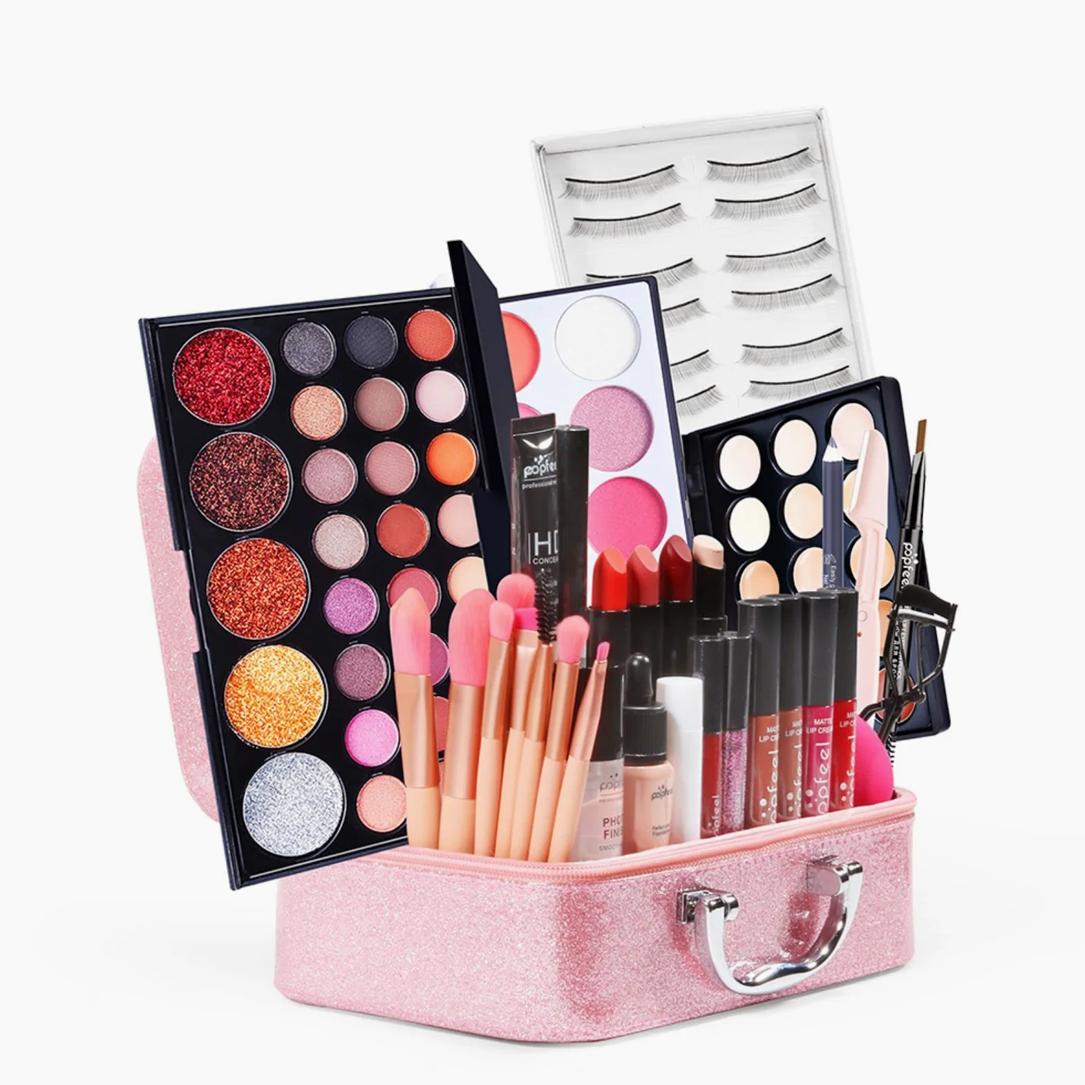 Kit per il Trucco di Bellezza, Set di Trucchi Completo Trousse di Trucchi Palette Ombretti Correttore Fard Cosmetics Astuccio per il Trucco Palette Trucchi per Occhi, Viso e Labbra #4