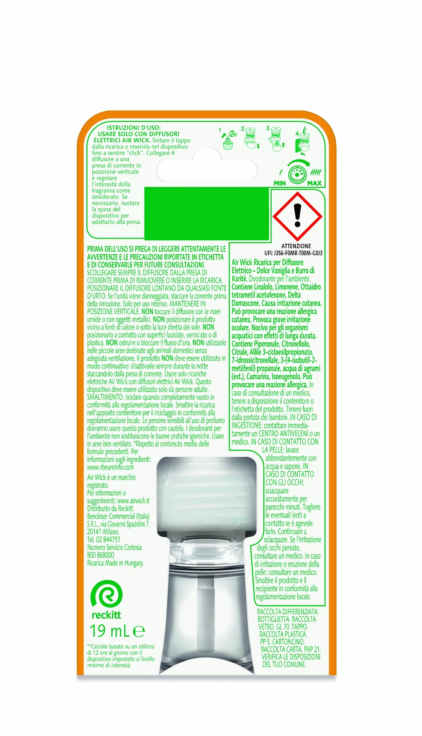 Air Wick Diffusore Elettrico Oli Essenziali Vaniglia Burro Karitè 2 Ricariche Profumatore Ambienti