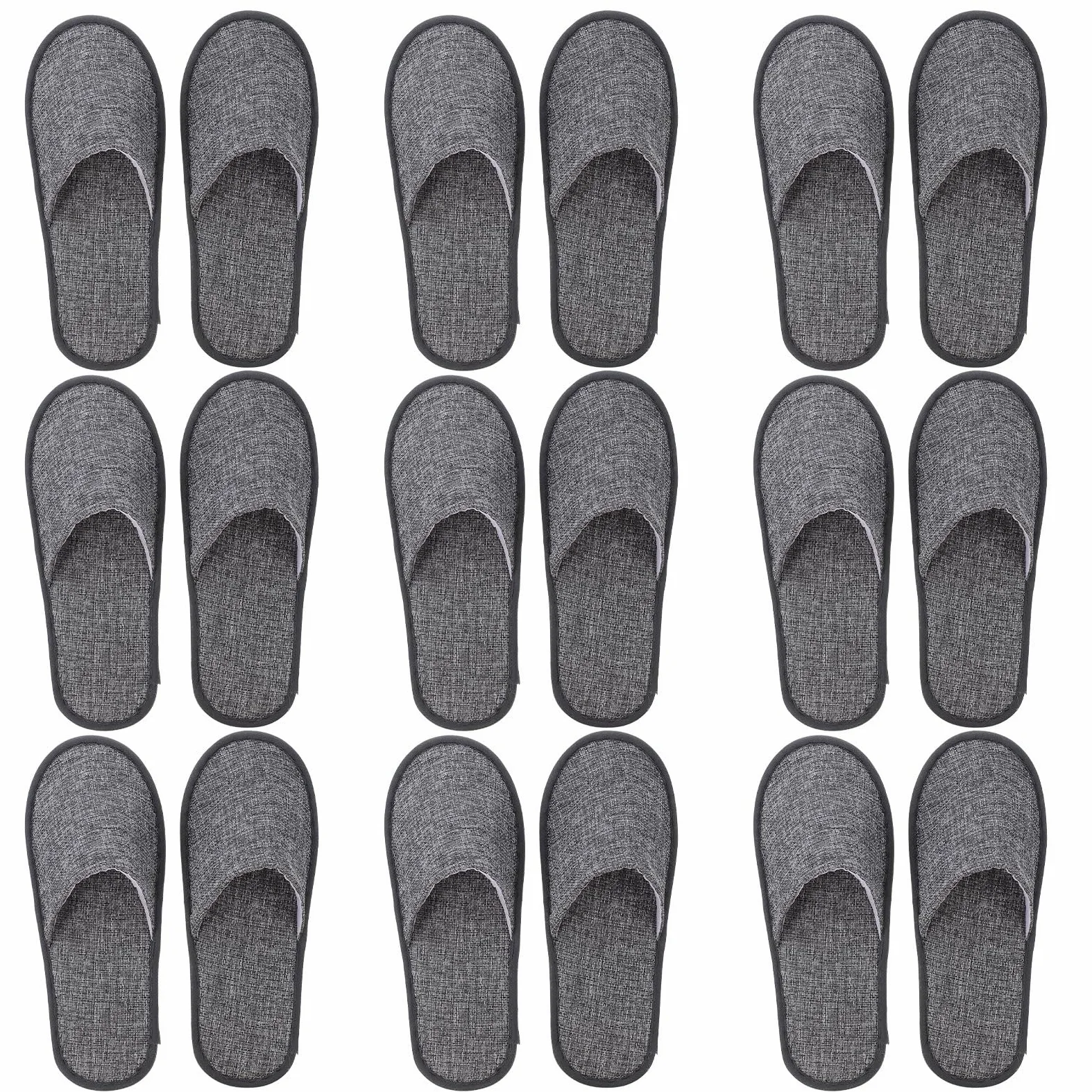 10 Paia Pantofole Monouso Antiscivolo in Lino Nero Ciabatte Unisex da Spa per Hotel Saloni e Uso Domestico Calzature Traspiranti e Protettive per Ospiti e Viaggi