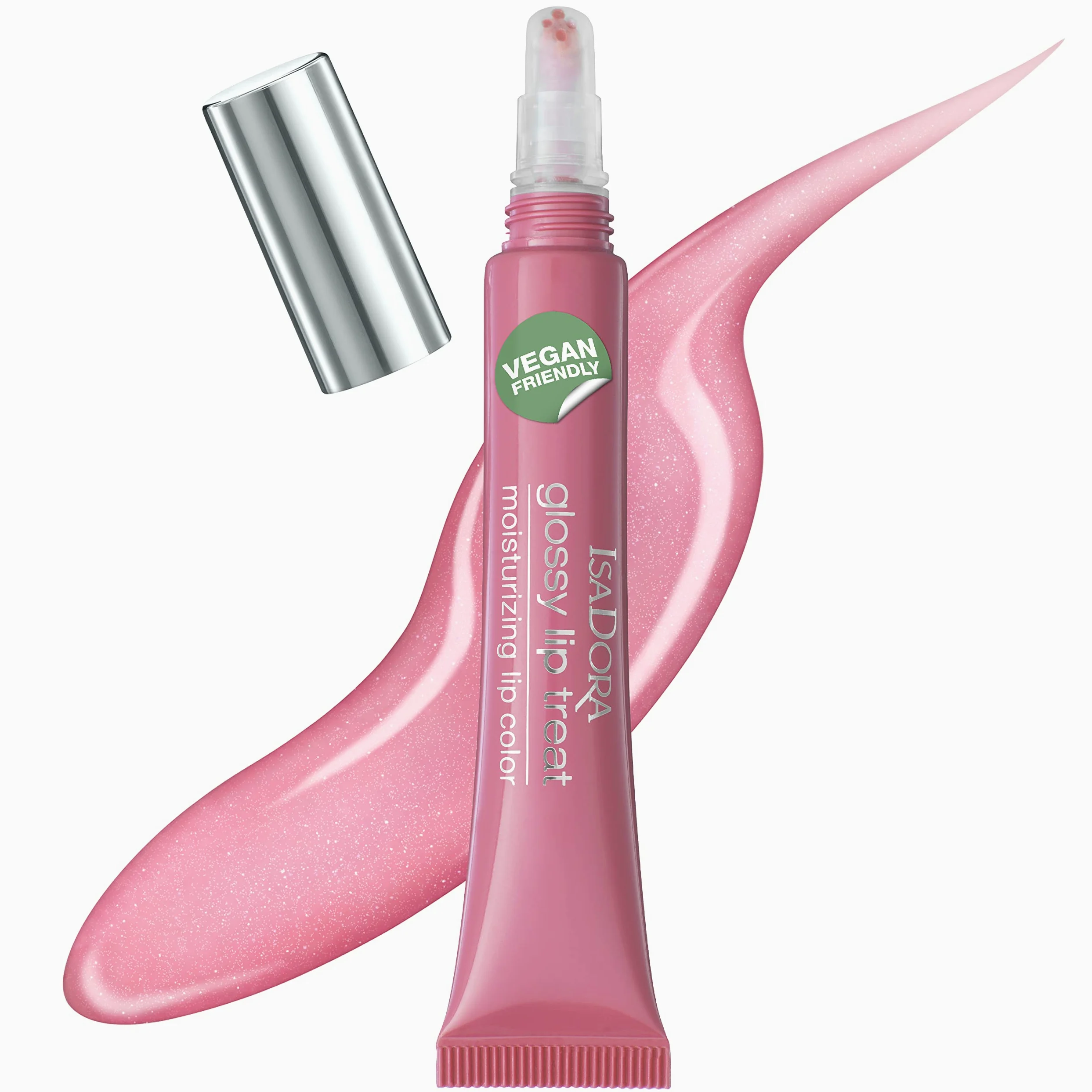 IsaDora Glossy Lip Treat - Lucidalabbra nutriente per labbra piene - Stimola la formazione di collagene - lucentezza unica senza colla - Vegano con burro di karitè - Pink Pearl