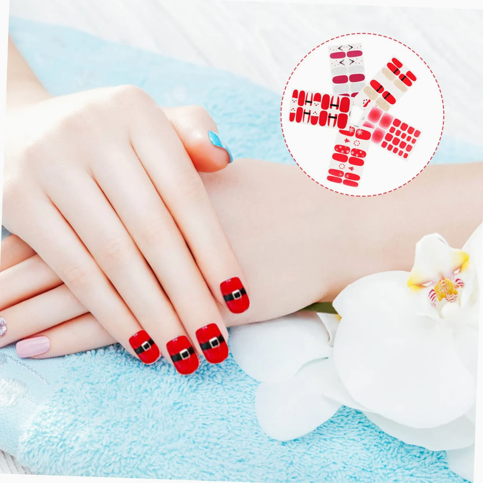 Healeved 20fogli Adesivi Per Unghie Natalizi Nail Art Design e Chic Per Manicure e Ragazze