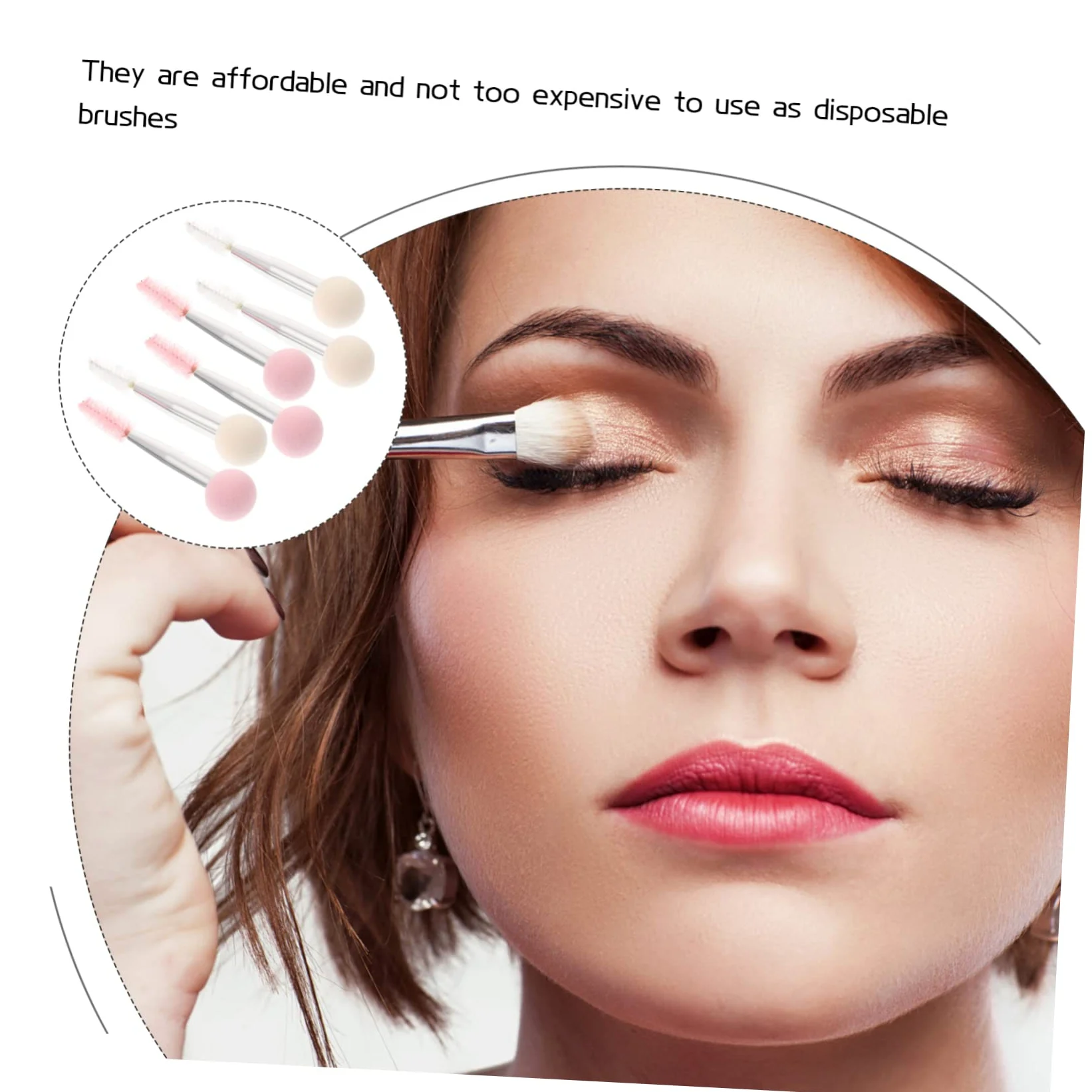 Set Di 5 Pennelli Per Il Trucco A Doppia Estremità Spugne Per Ciglia E Sopracciglia Applicatore Per Il Trucco 6 Pezzi*5