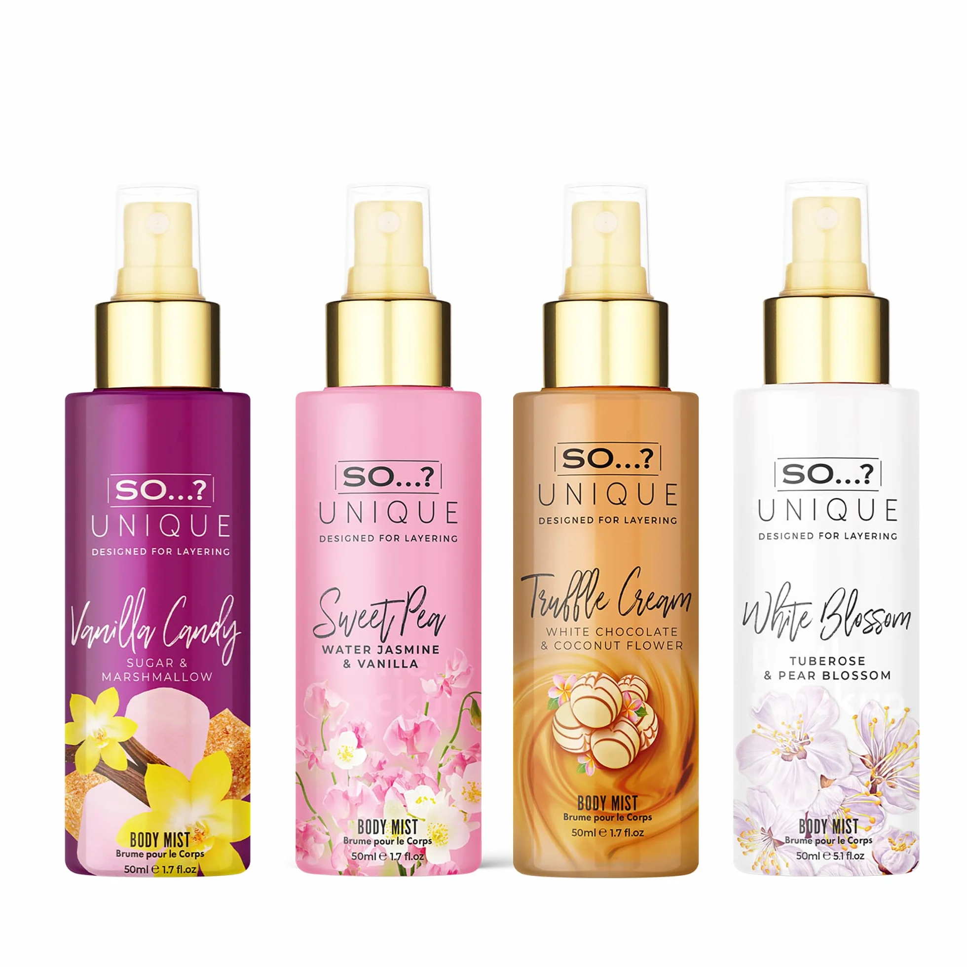 So…? Unique Grande Womens Mini Mist Gift Set, Body Mist Fragrance Spray (4x50ml)