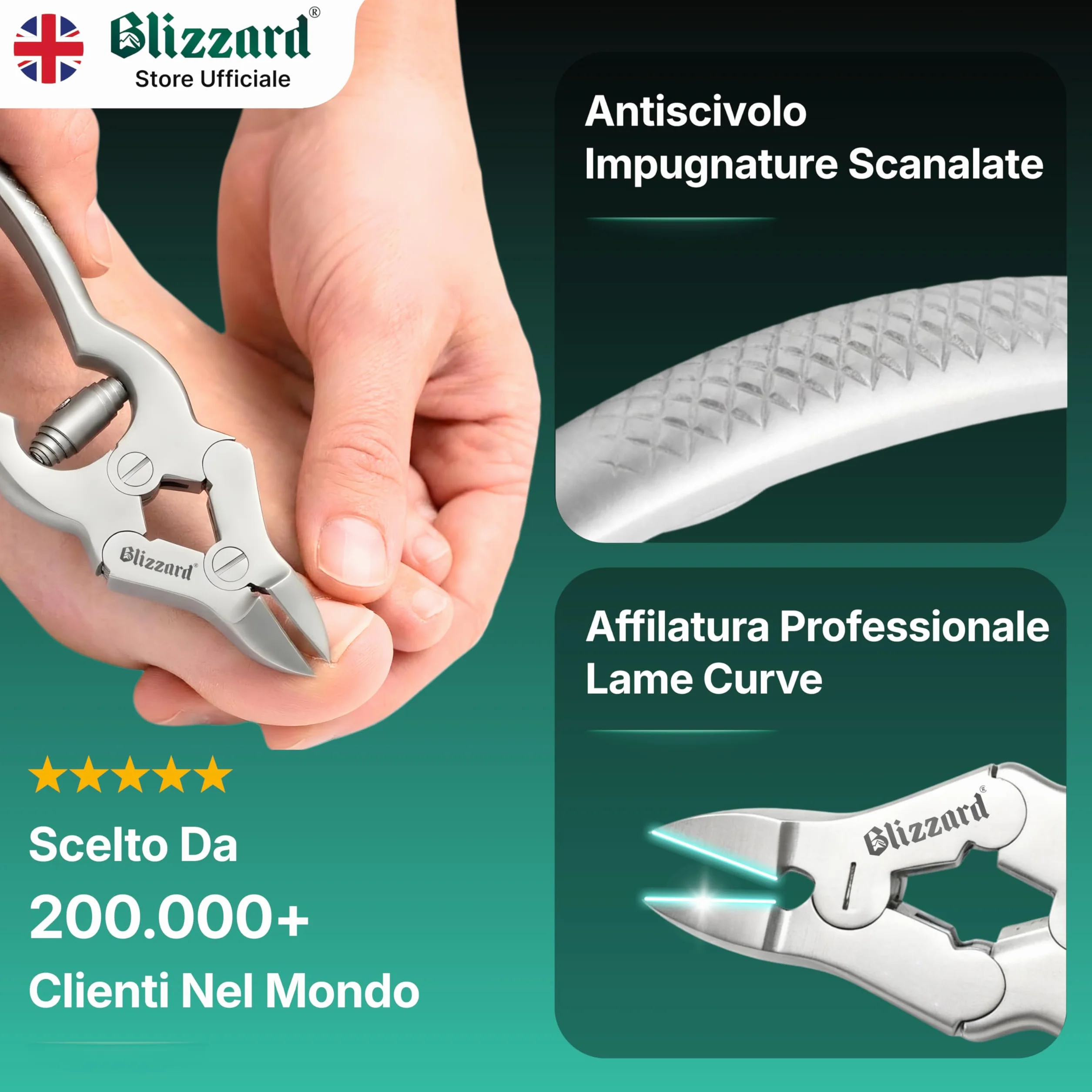 Blizzard Tronchese Unghie Piedi Professionale in Acciaio Inox 15cm Molla a Barilotto