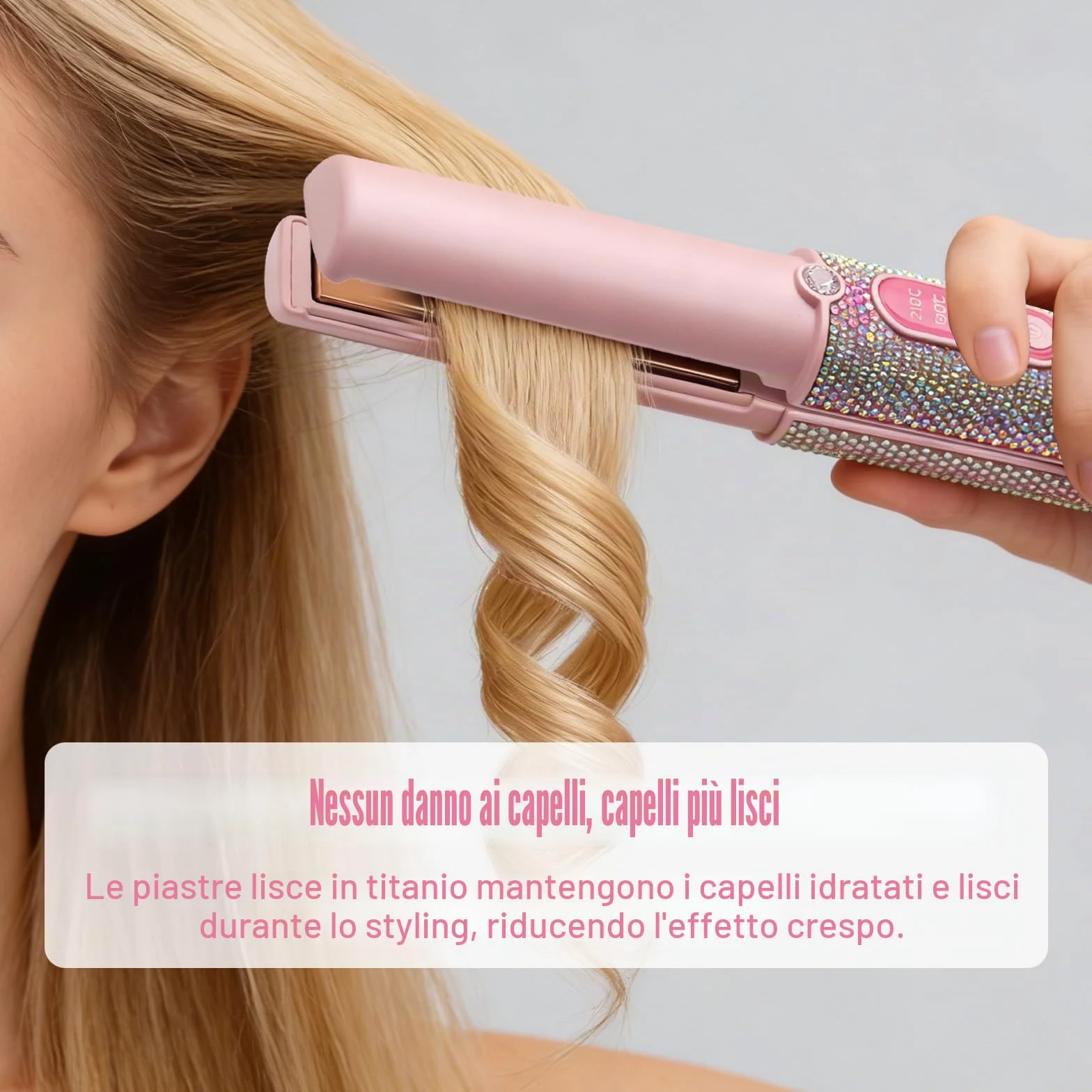 Piastra Capelli Senza Fili 5000mAh, Mini Piastra per Capelli 2 in 1, Piastra Portatile Senza Fili in Titanio, Piastra da Viaggio per Capelli, 3 Temp 2S HEAT Rapido MAX 410℉ Con Spegnimento Automatico