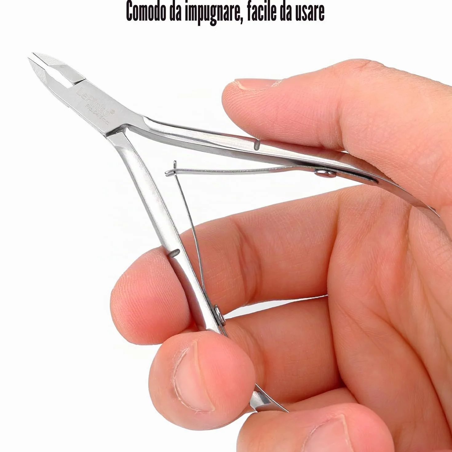 Tronchesino per cuticole in acciaio inox, confezione da 4, per manicure e pedicure