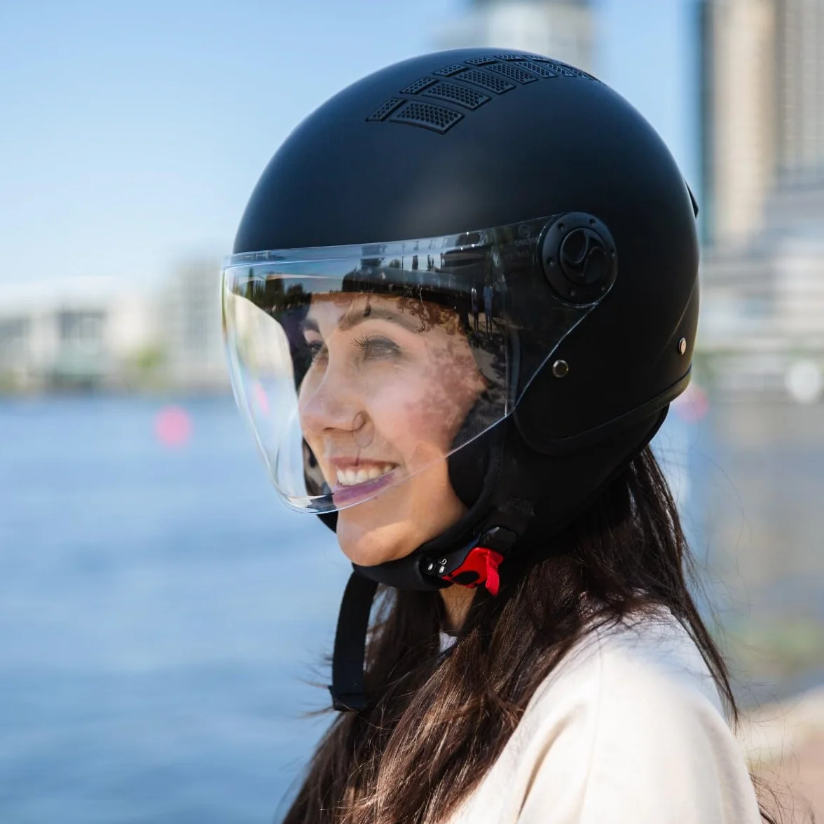 VINZ Como Casco Jet con Visiera ECE 22.06 Certificato per Scooter Moto Vespa Uomo Donna XS-XL