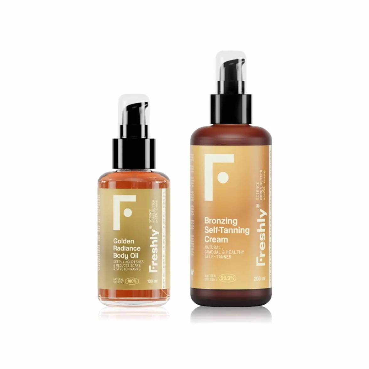 Freshly Cosmetics Golden Bronze Body Pack Autoabbronzante Olio Nutriente Crema 100ml 200ml