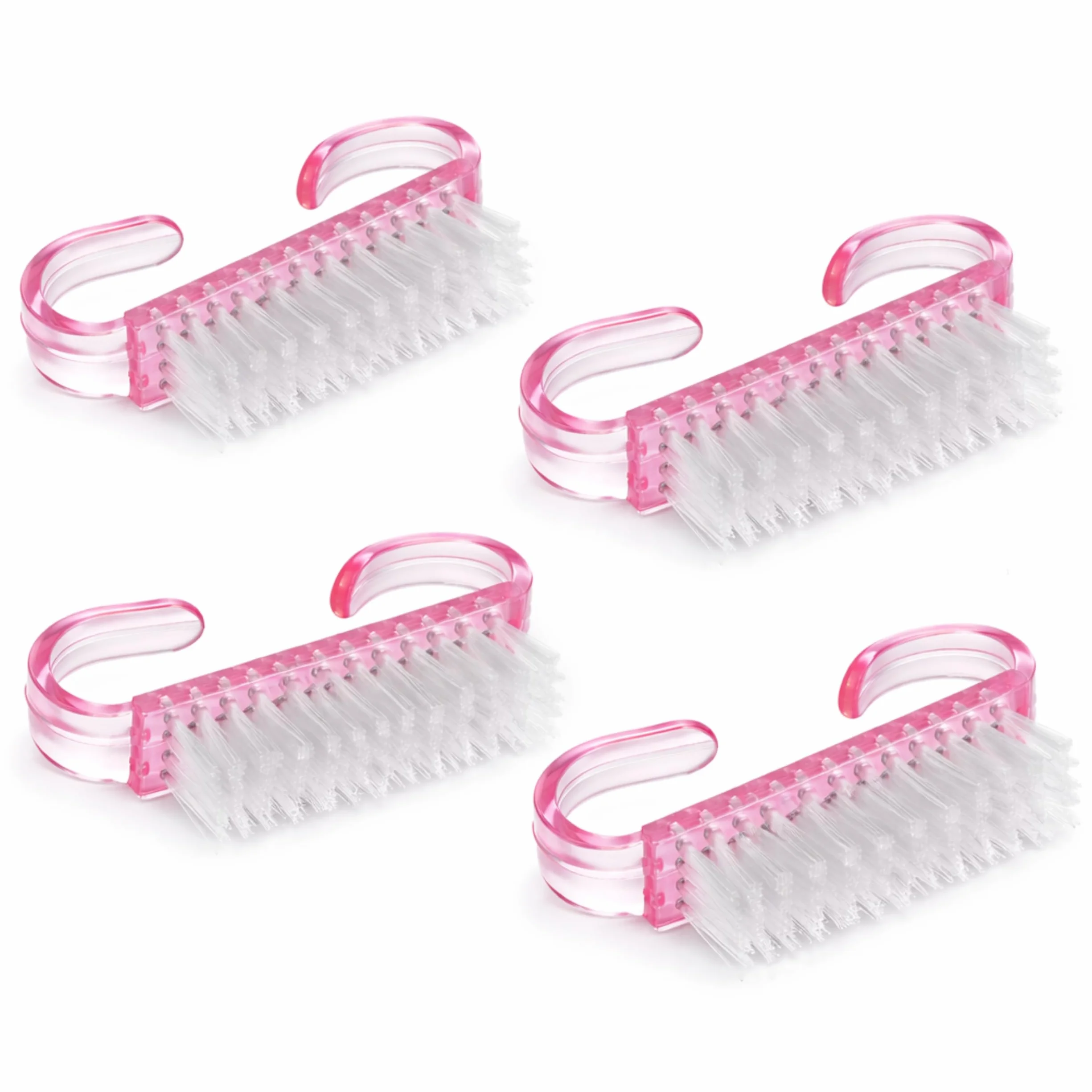 PARENCE. Set di 4 pennelli rosa per manicure – Pennellini per unghie e in polvere – Pulizia precisa – Dimensioni compatte – 4 pezzi