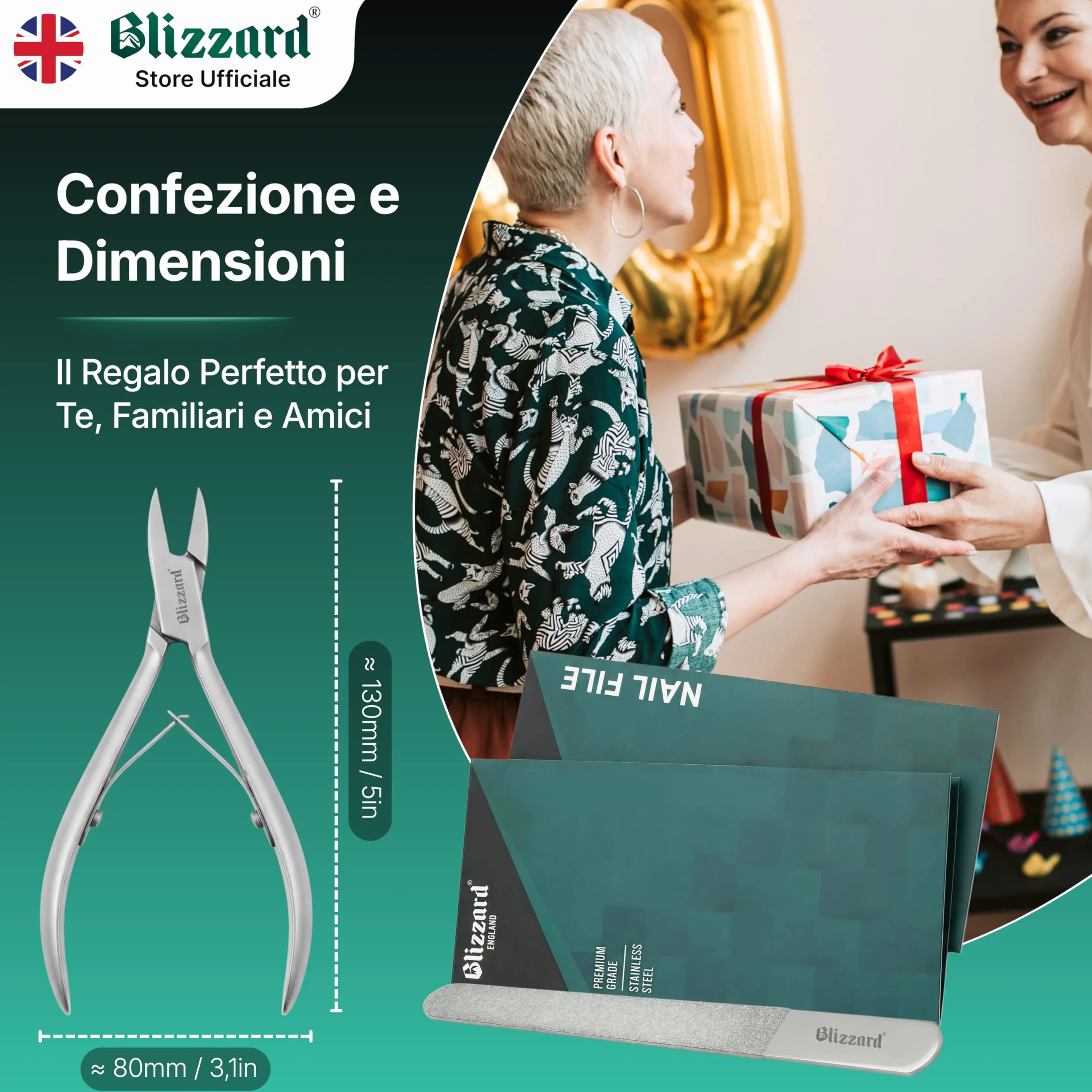 Blizzard Tronchese Unghie Piedi Professionale Acciaio Inox 13cm Taglio Retto