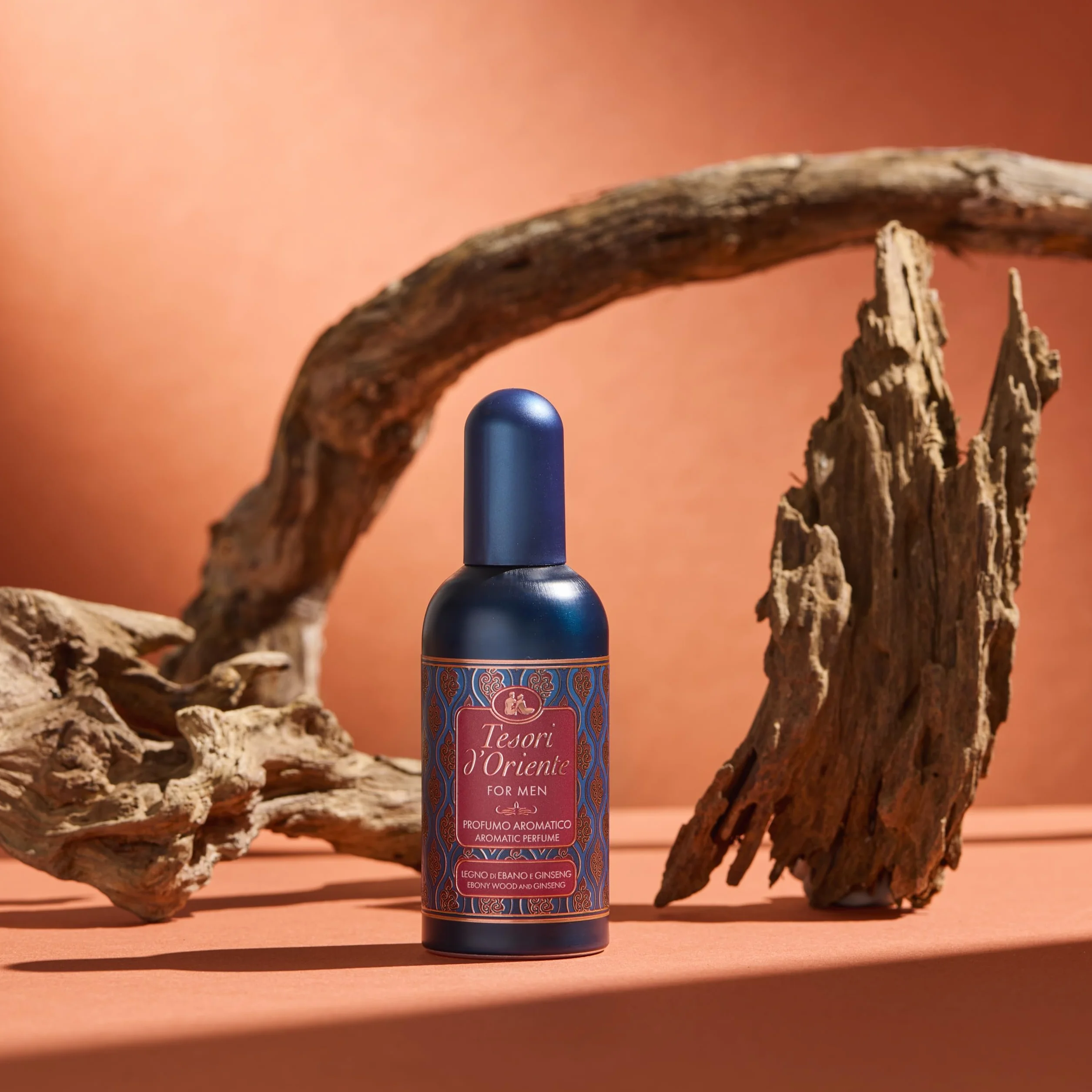 Tesori d'Oriente, For Men Profumo Uomo Legno di Ebano e Ginseng, Fragranza Fresca e Legnosa con Note Speziate, Simbolo di Fuoco, Energia e Potere, 100ml