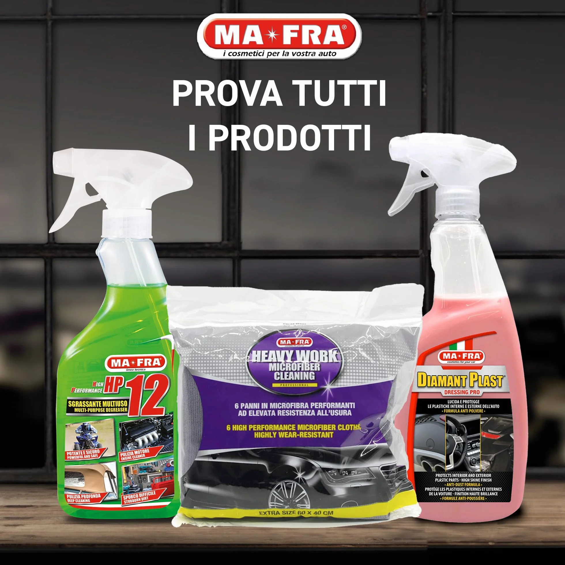 Ma-Fra Trattamento 3in1 Plastiche 500ml Pulisce Ravviva Protegge Cruscotti Guarnizioni Barriera Anti UV
