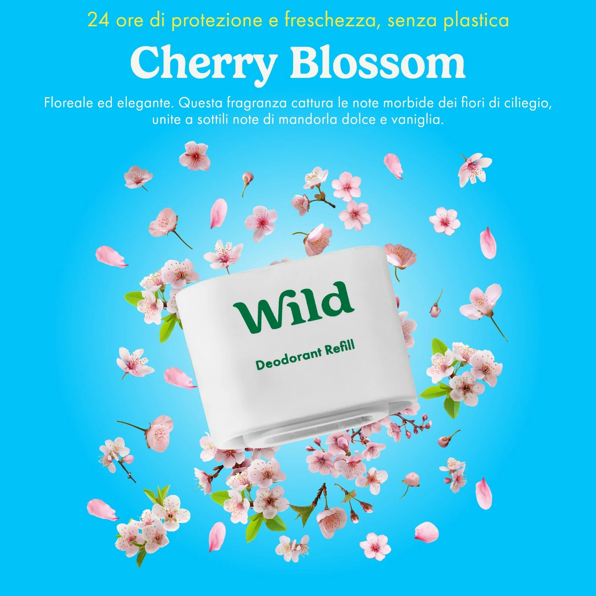 Starter pack deodorante naturale ricaricabile Wild 0% alluminio - Contenitore stampa Api e 5 ricariche da 40g con varie fragranze fresche - 24h di protezione dagli odori -Vegano e delicato sulla pelle