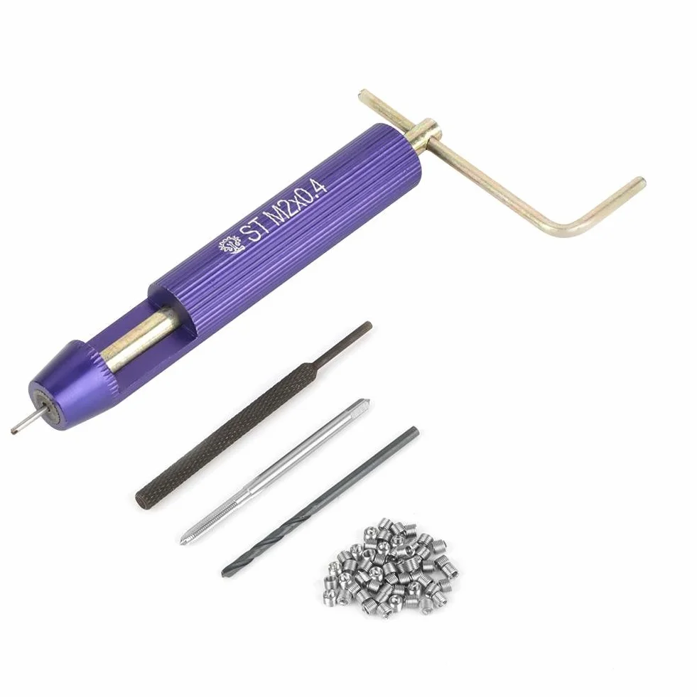 Kit di installazione per riparazione filo 50 pezzi acciaio inox M2 x 2D