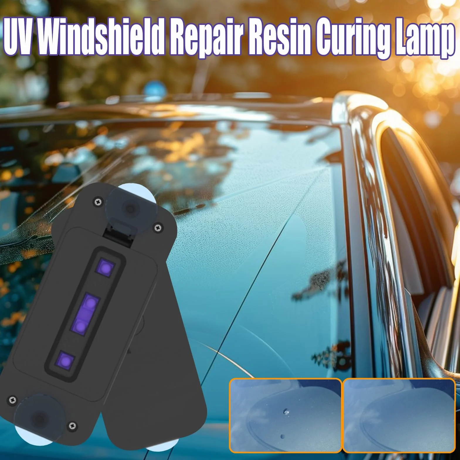Luce UV per polimerizzazione vetro riparazione parabrezza portatile lampada resina auto