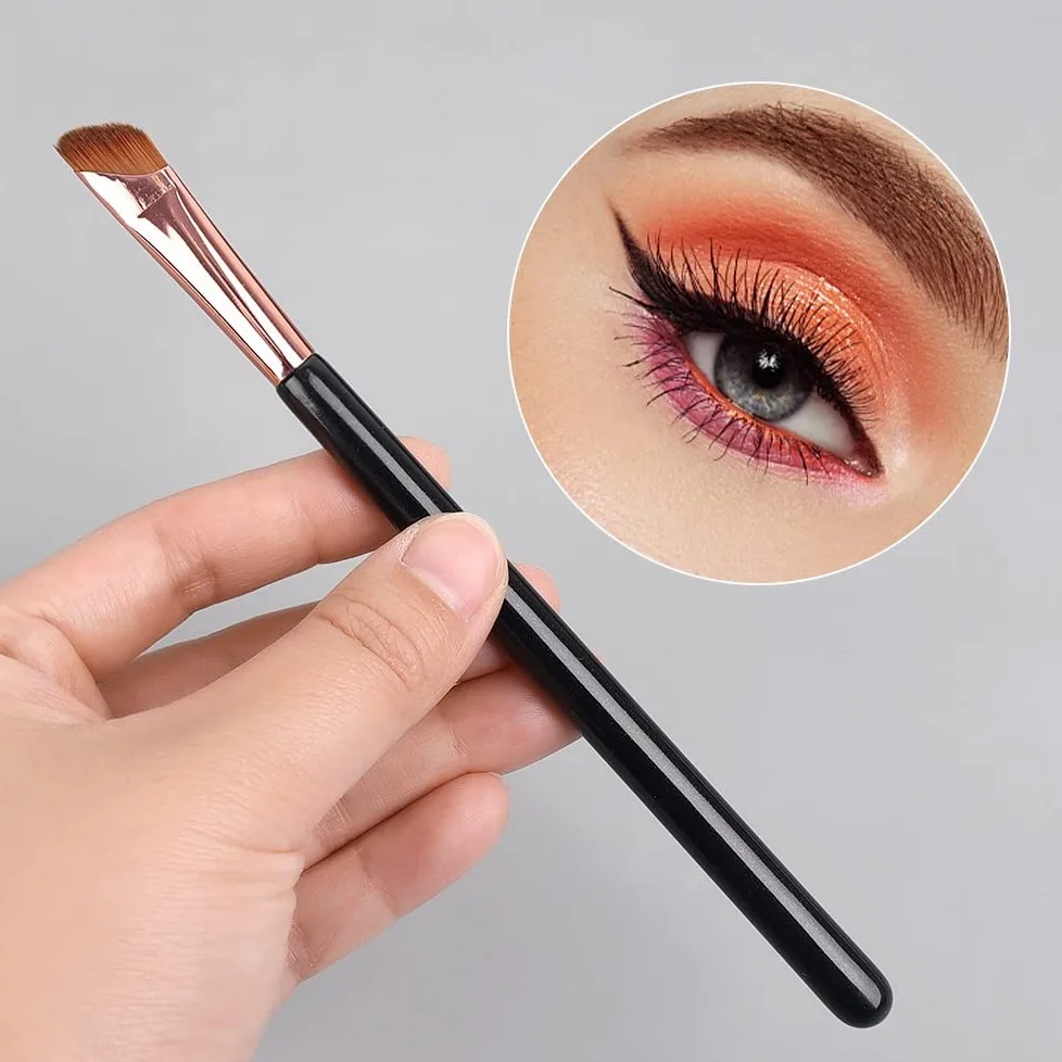 Pennello for Eyeliner a Naso a Falce Pennello for Trucco a Bordo di Coltello Pennello for Eyeliner Liquido Pennello for Eyeliner Liquido Sottile Testa Piatta ad Angolo Obliquo
